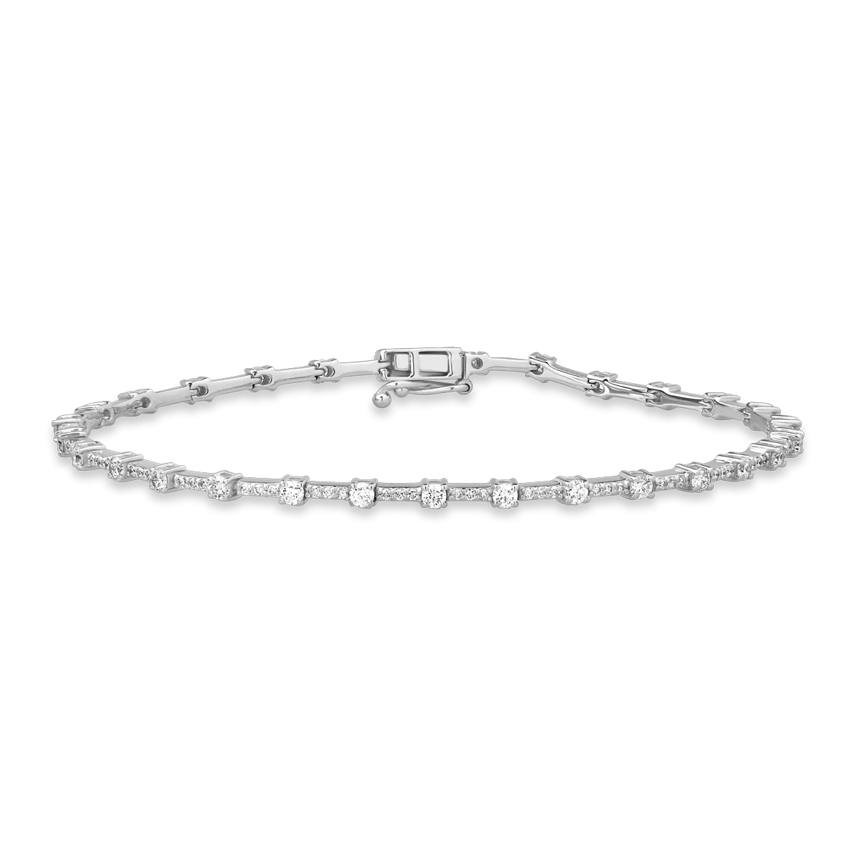 Bratara tennis din aur alb cu diamante de 1.48ct