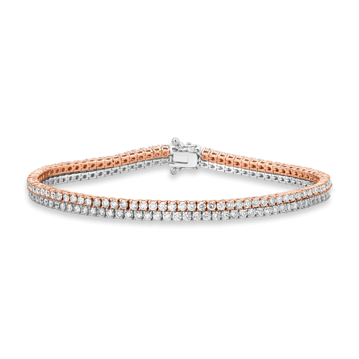 Karkötő 18K-os fehér-rózsaszín aranyból 4.72ct gyémánttal-53687