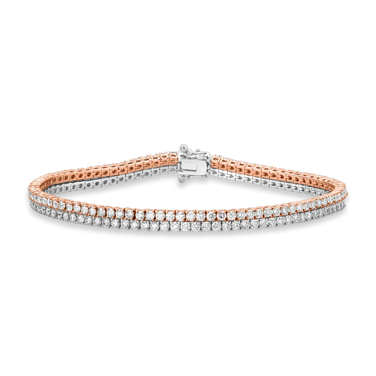 18K white-rose gold bracelet with 4.72ct diamonds