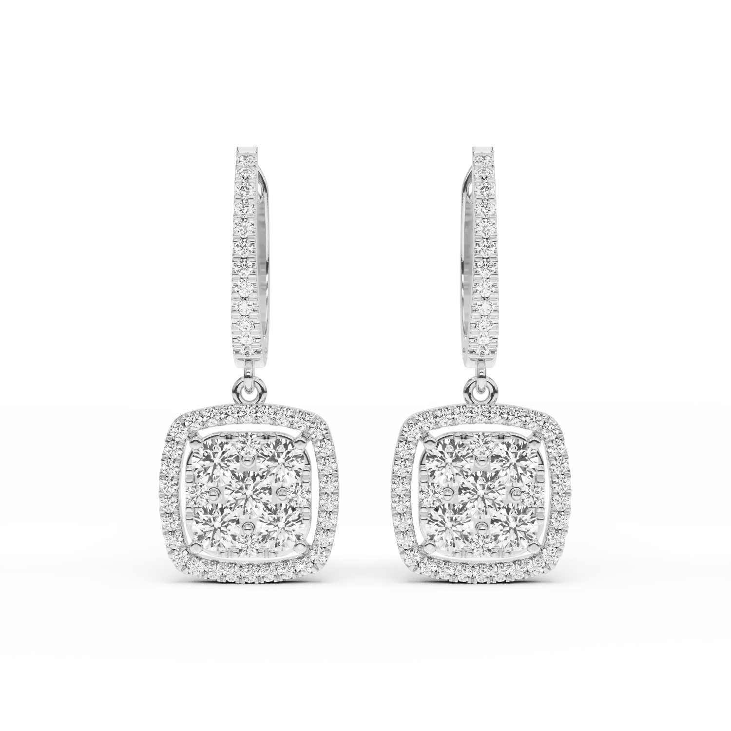 Cercei din aur alb de 18K cu diamante de 1.14ct-53692