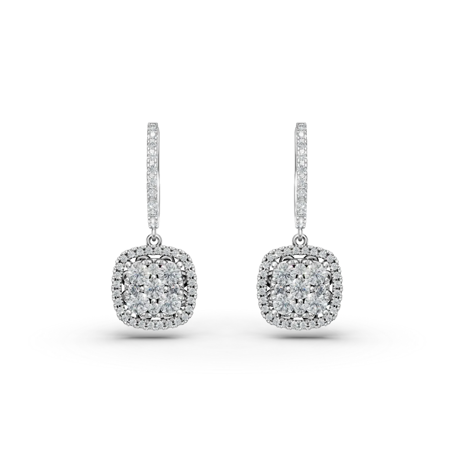 Cercei din aur alb cu diamante de 1.14ct