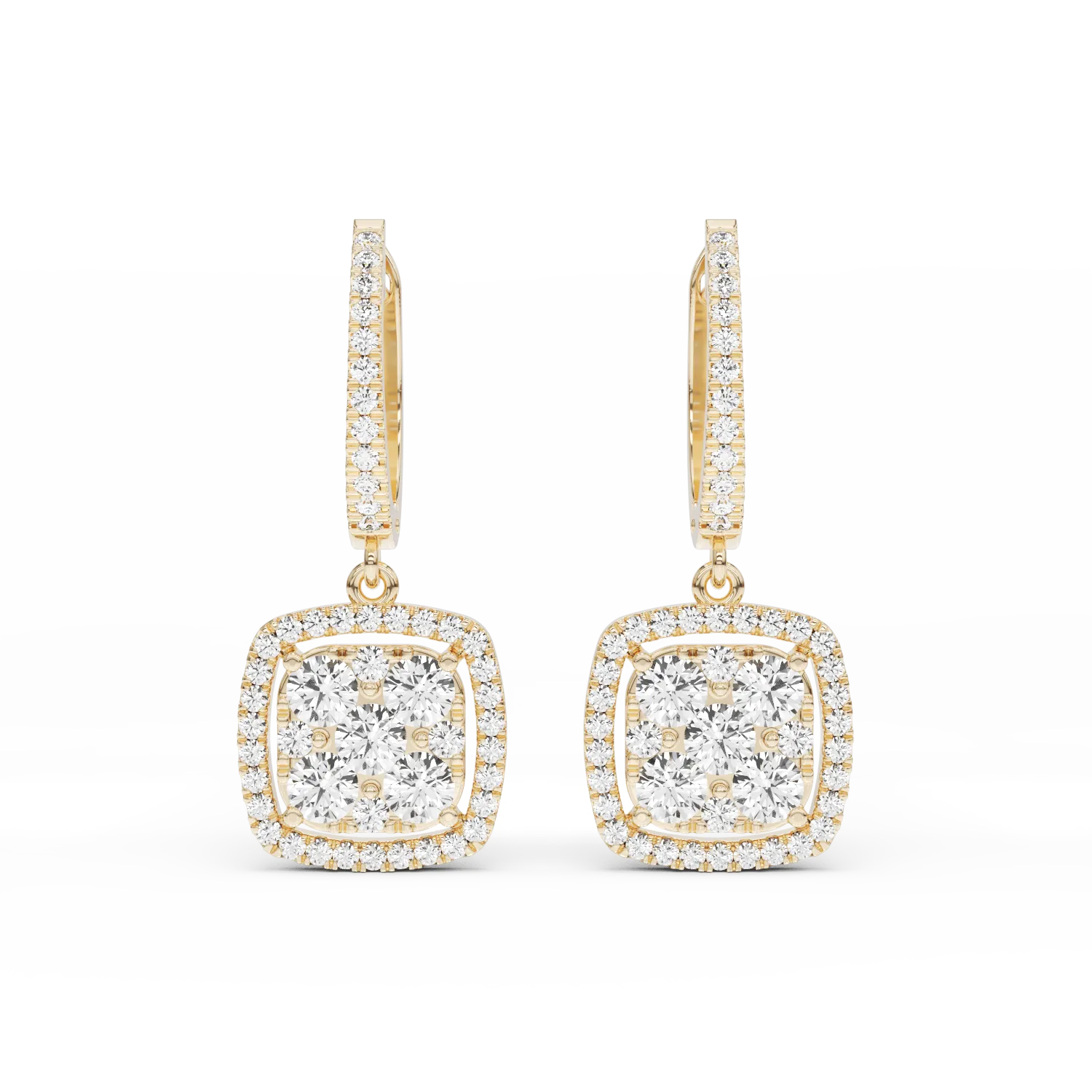 18K yellow gold earrings with 1.08ct diamonds