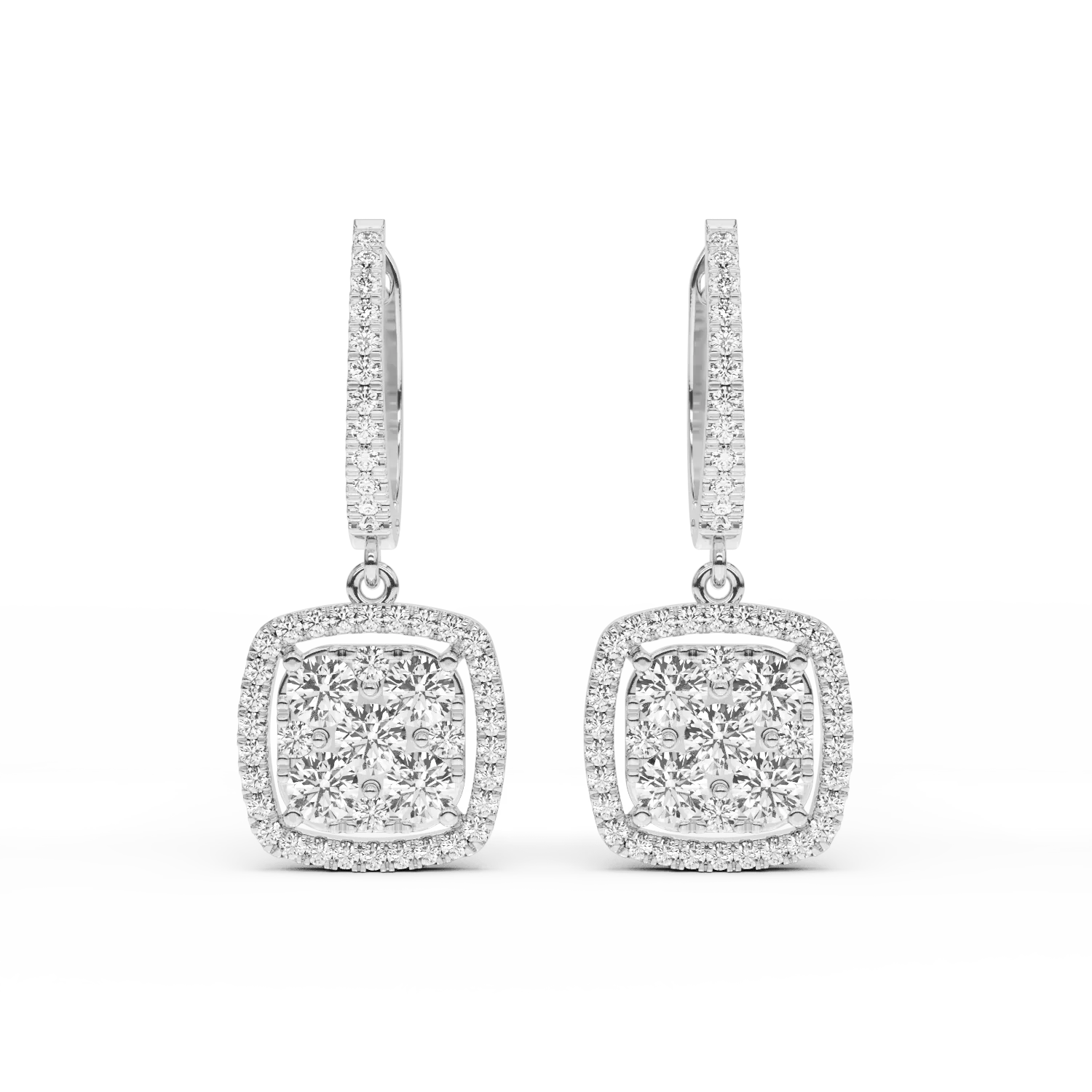 18K white gold earrings with 1.09ct diamonds