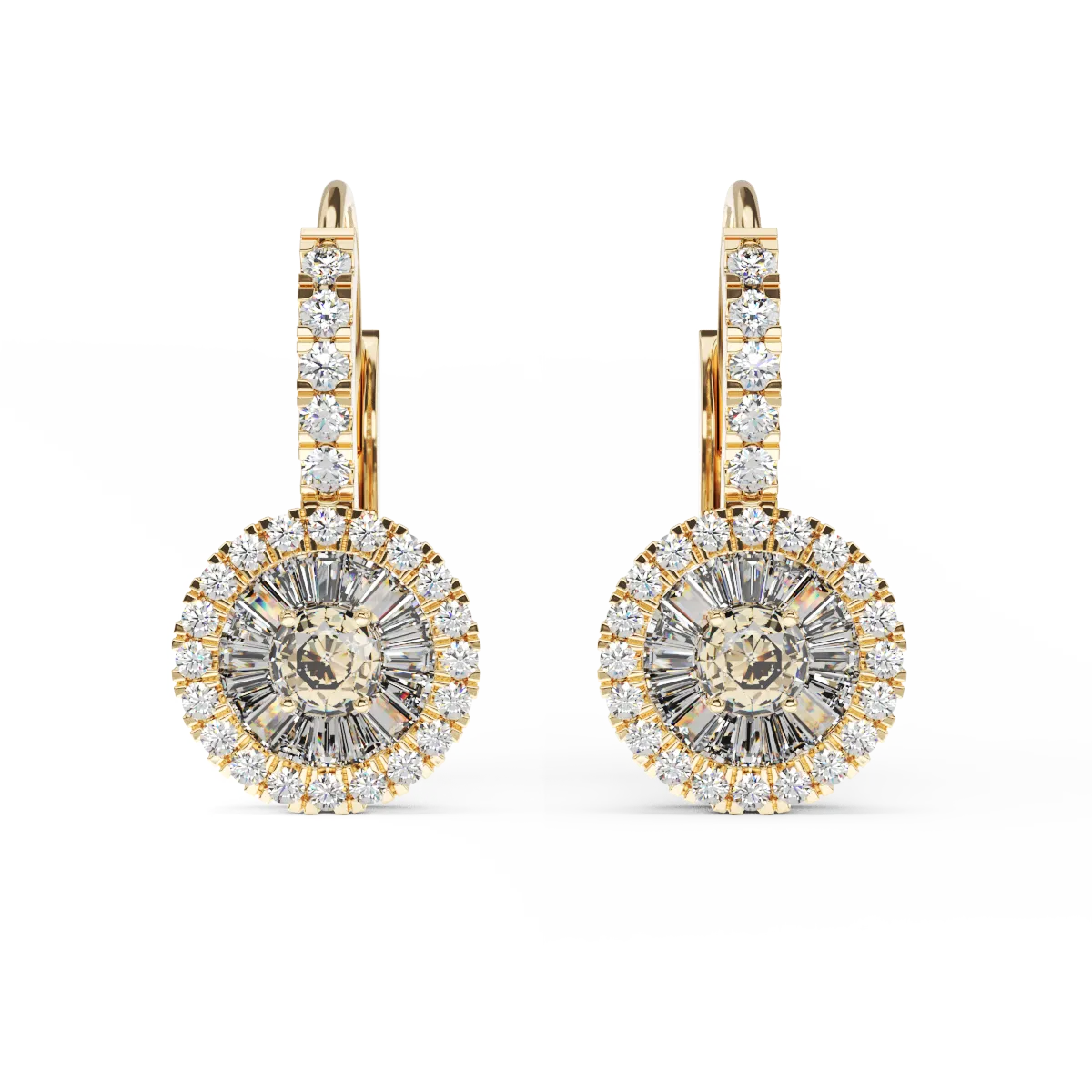 Kolczyki z żółtego 18-karatowego złota z diamentami o masie 0,39 ct-53694