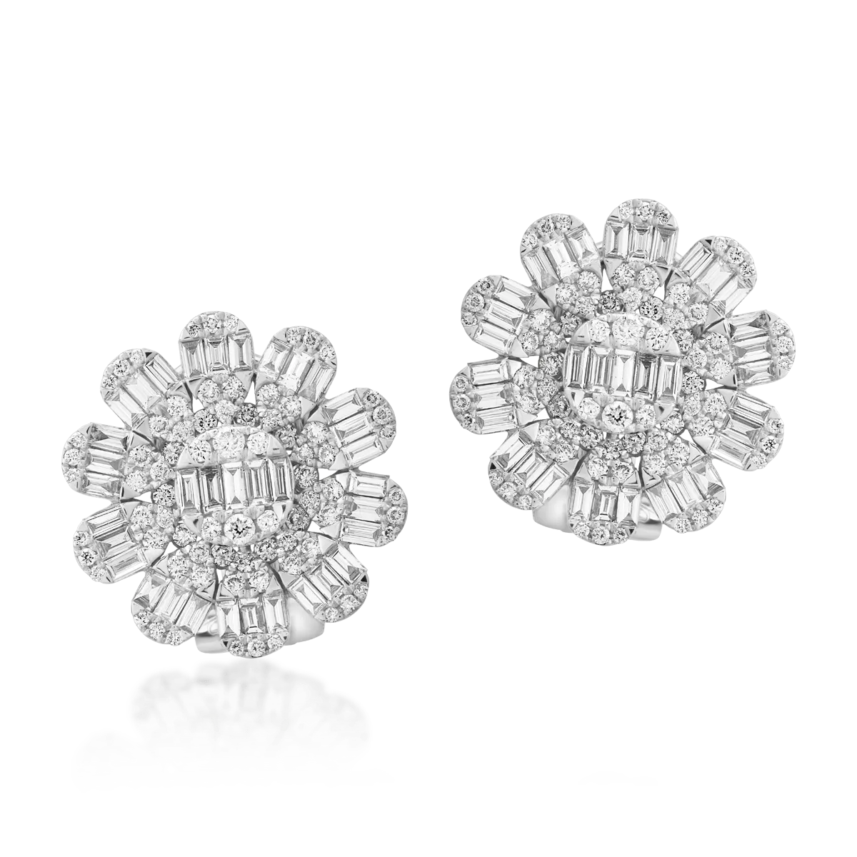 18K white gold earrings with 2.2ct diamonds