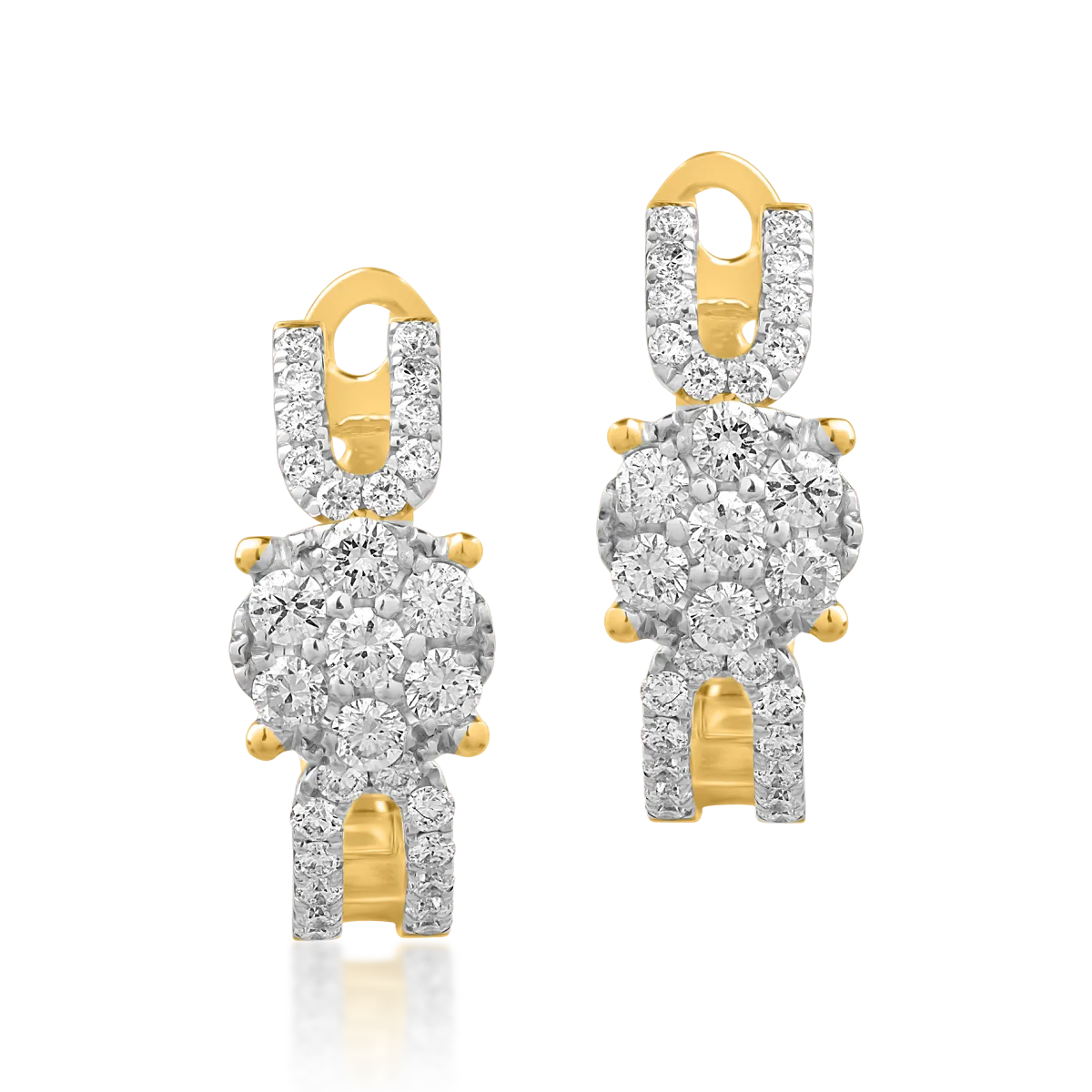 18K yellow gold earrings with 0.41ct diamonds