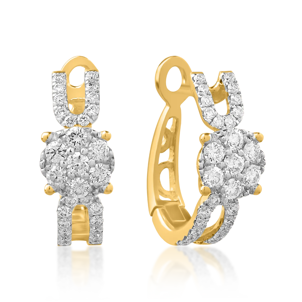 18K yellow gold earrings with 0.41ct diamonds