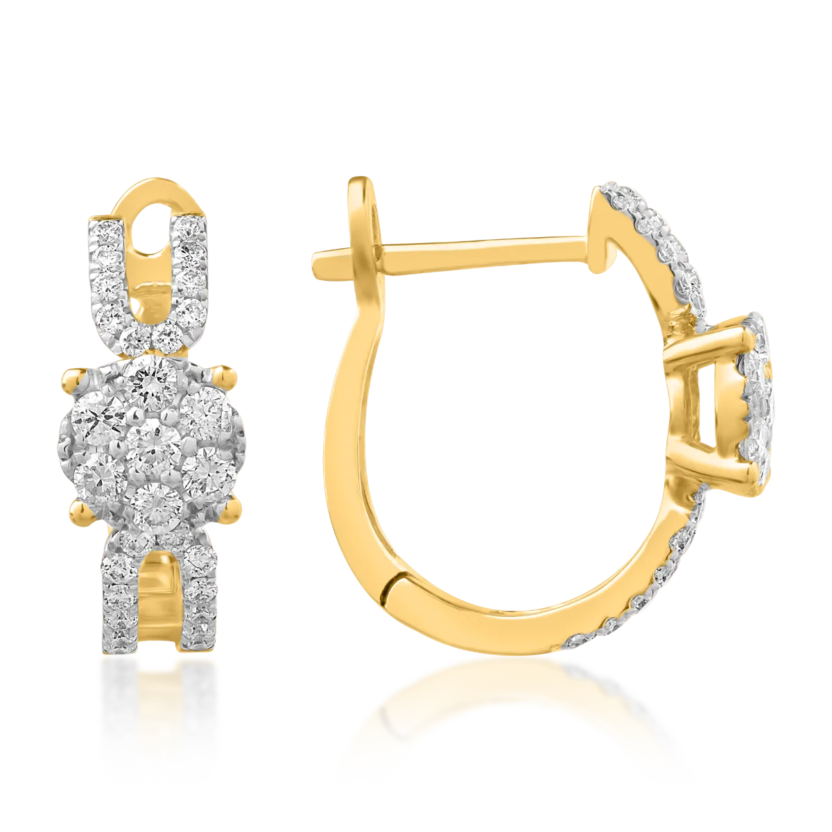 Cercei din aur galben cu diamante de 0.41ct