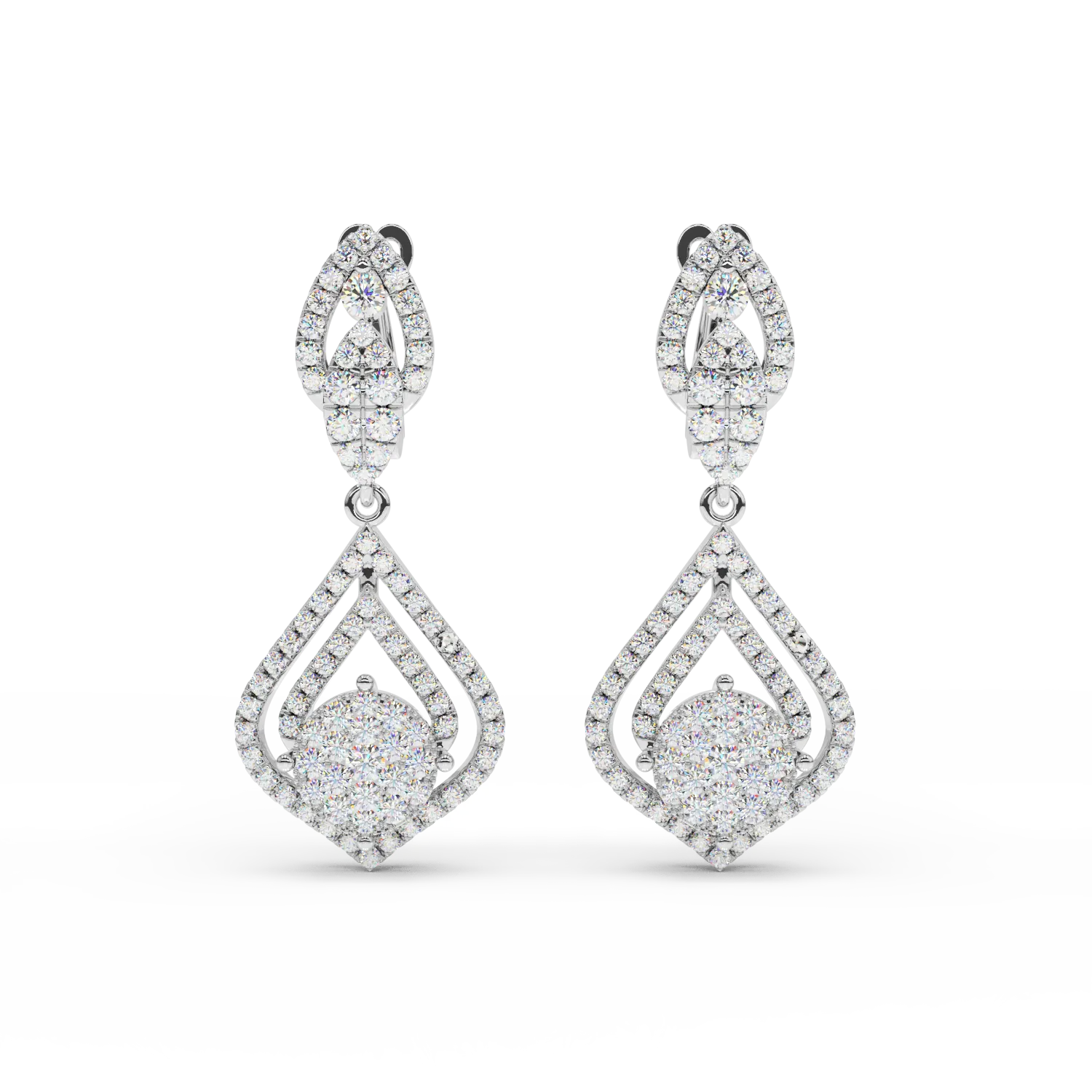 18K white gold earrings with 1.6ct diamonds