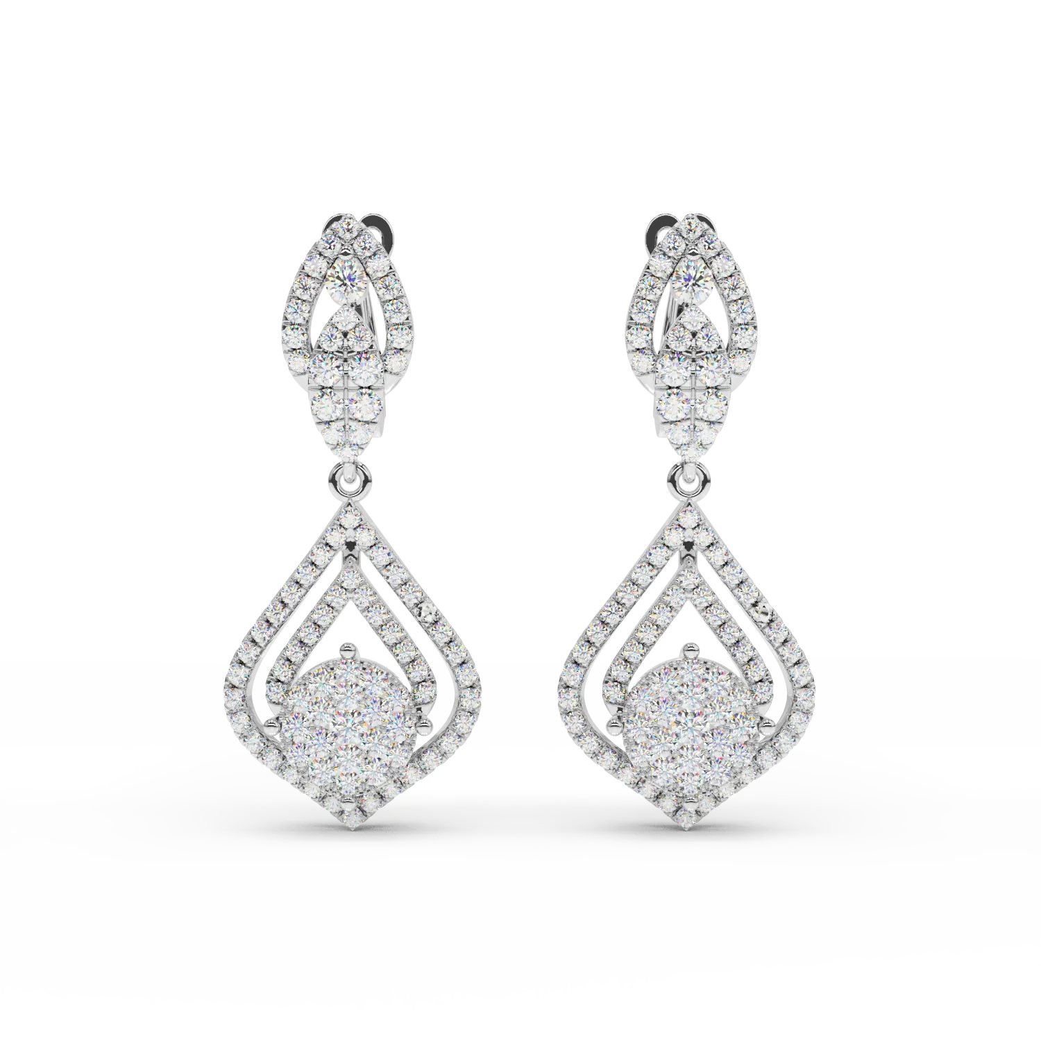 Cercei din aur alb de 18K cu diamante de 1.6ct-53712