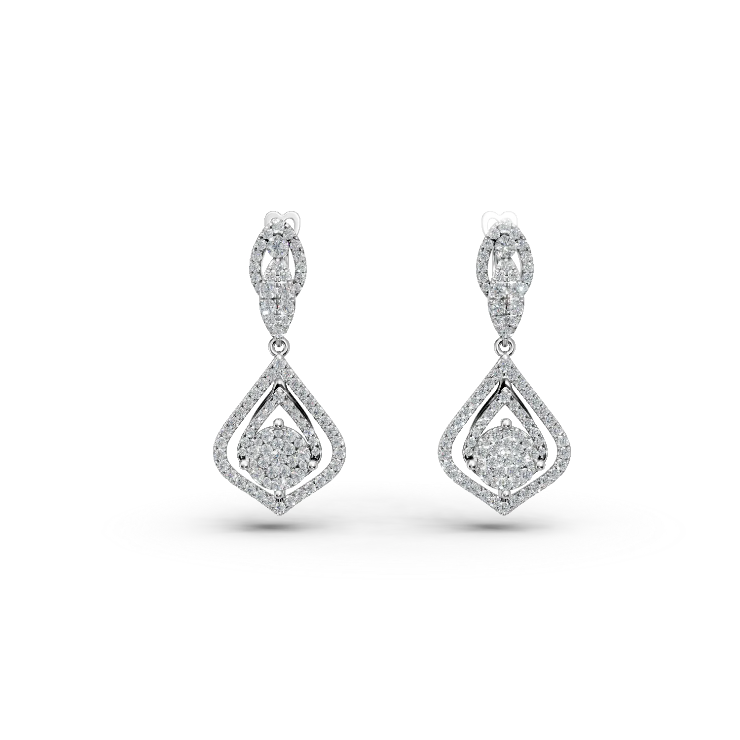 Cercei din aur alb cu diamante de 1.6ct