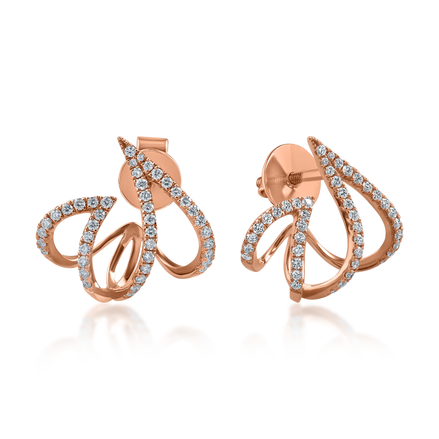 Rose gold earrings with 0.42ct diamonds