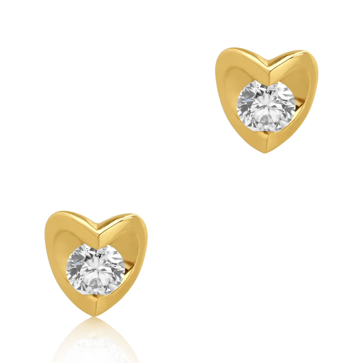 18k sárga arany fülbevaló gyémántokkal 0.2ct