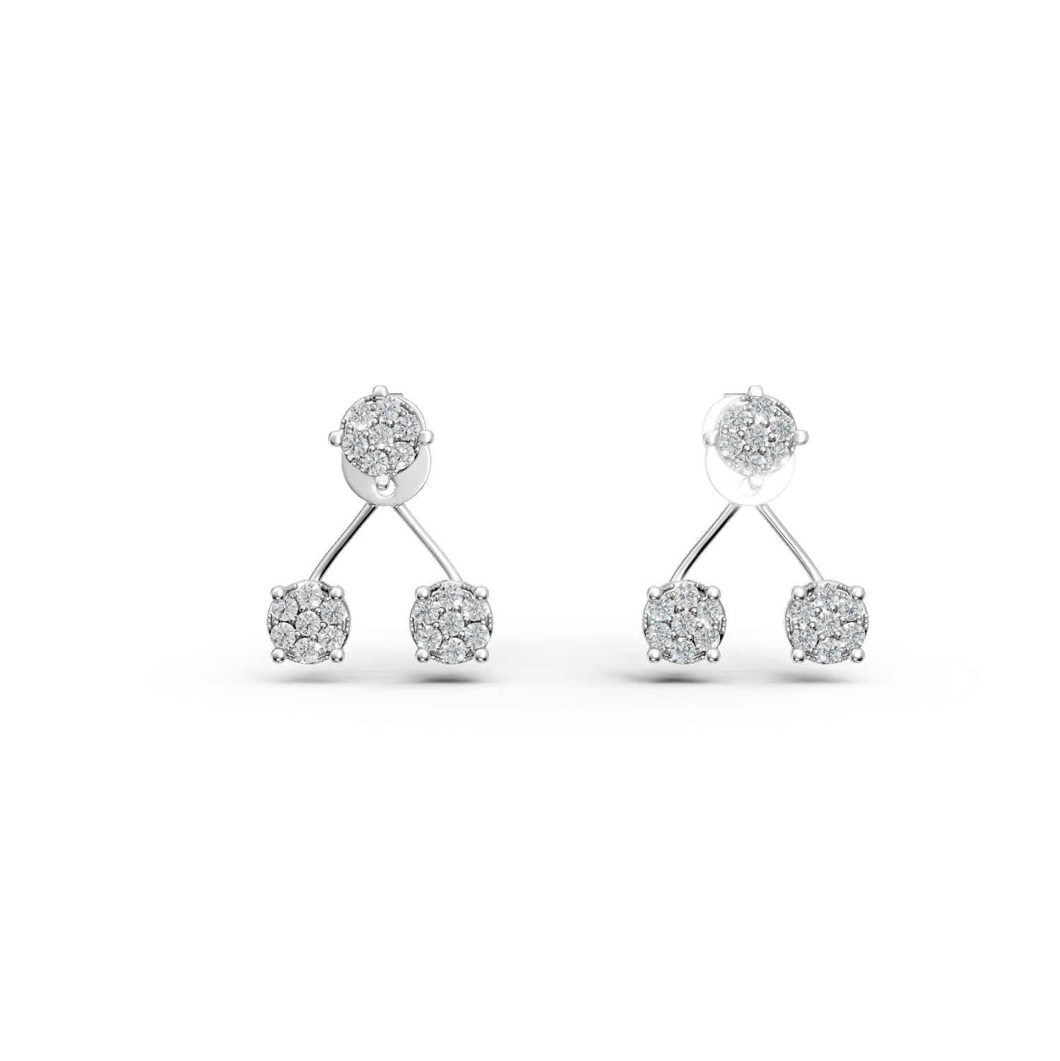 18K бели златни обеци с 0.72ct диаманта-53715