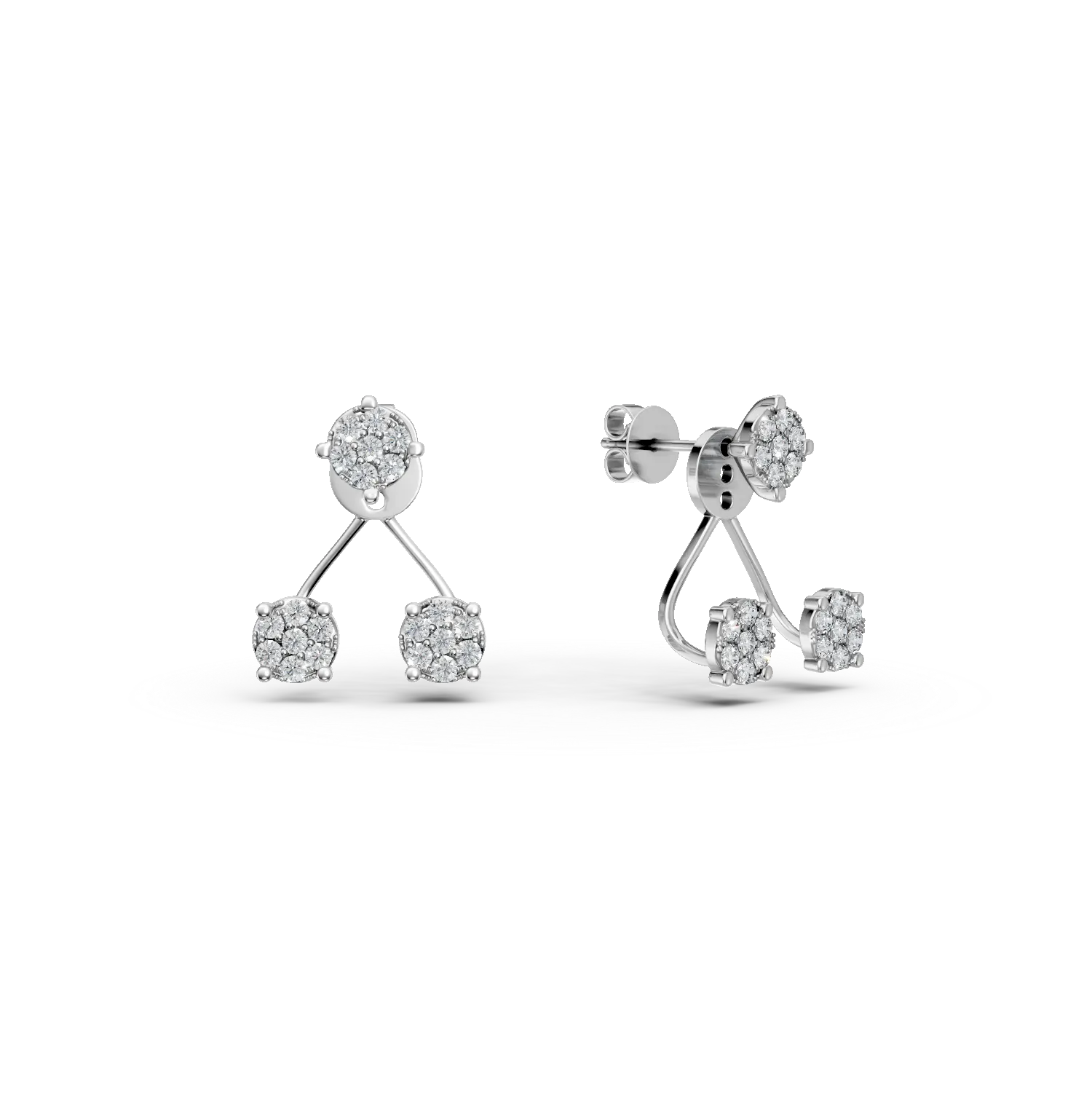 Cercei din aur alb cu diamante de 0.72ct