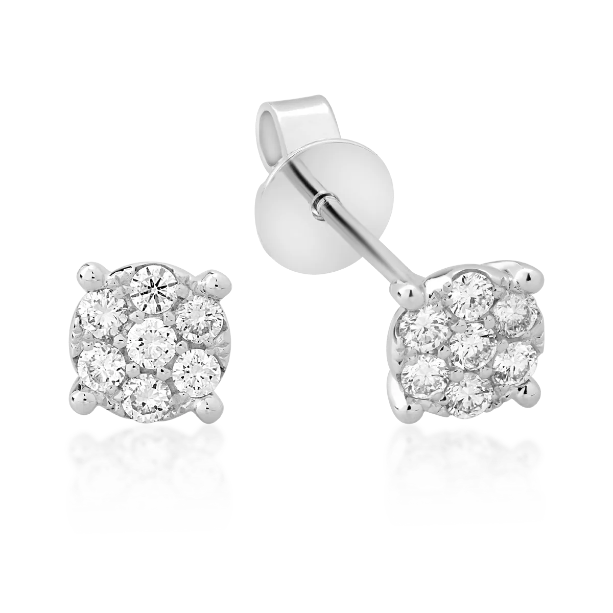 Cercei din aur alb de 18K cu diamante de 0.87ct