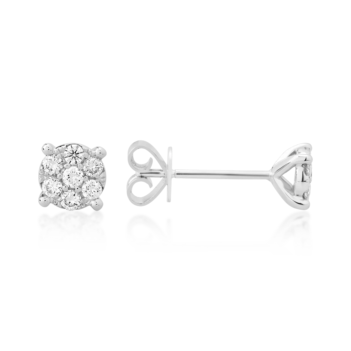 Cercei din aur alb de 18K cu diamante de 0.87ct