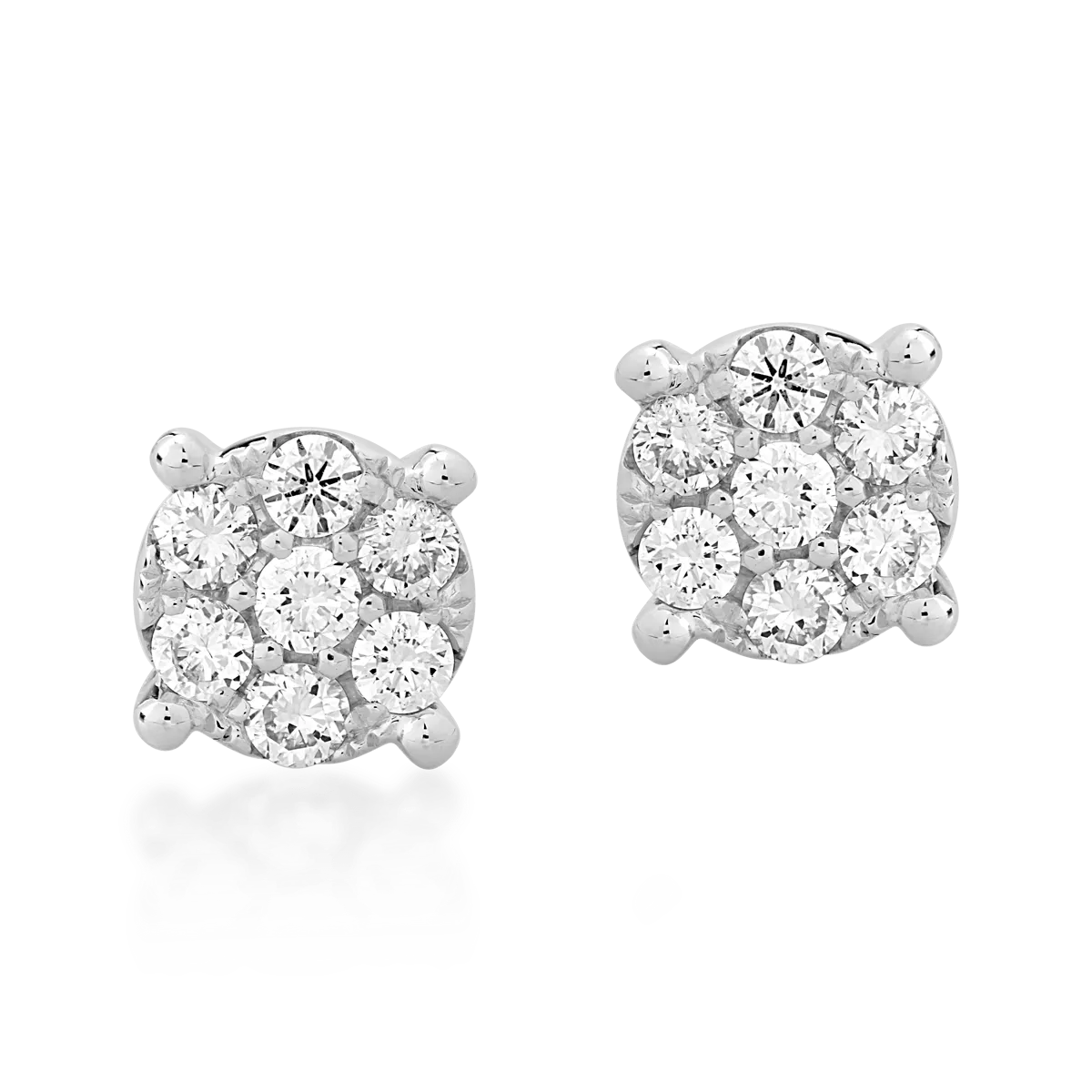 Cercei din aur alb de 18K cu diamante de 0.87ct