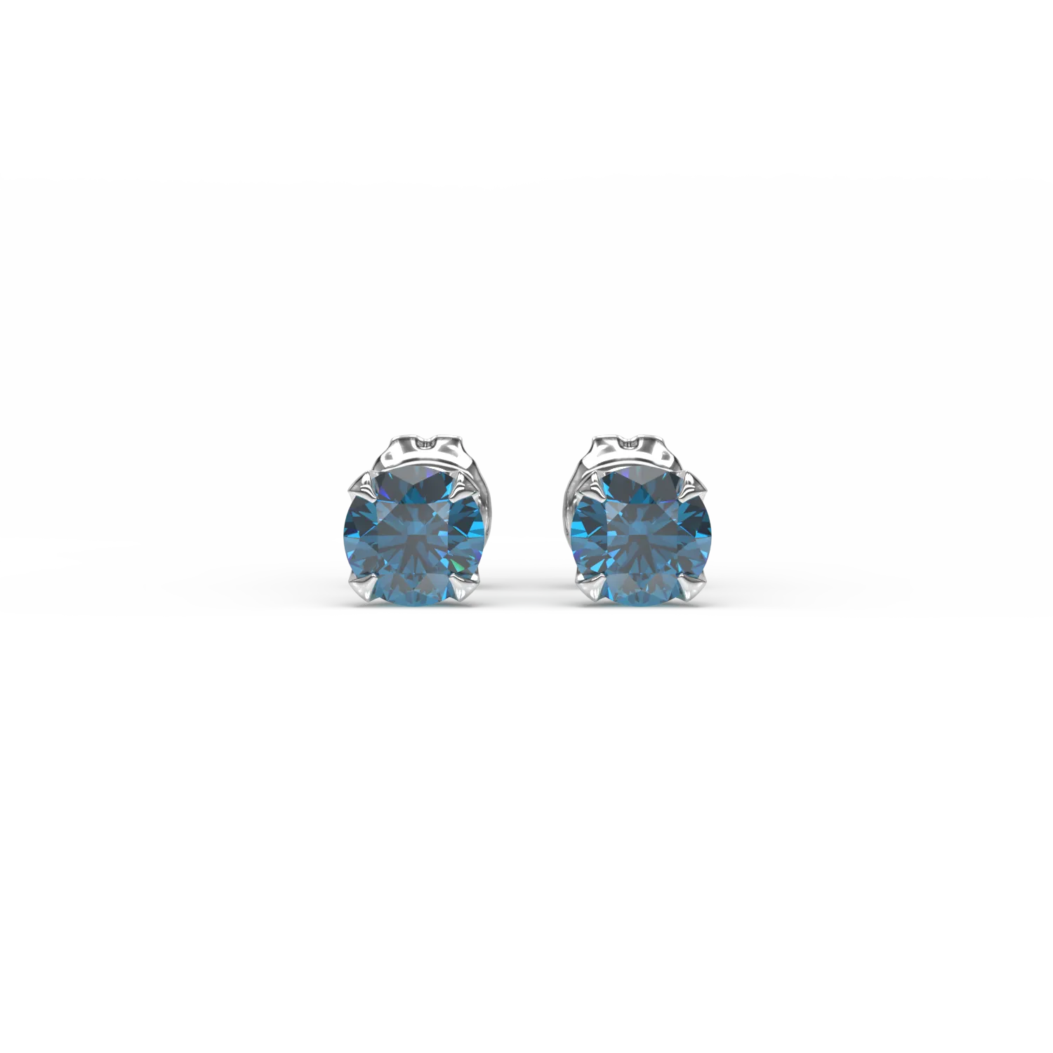 Cercei din aur alb de 18K cu diamante albastre de 0.66ct-53718