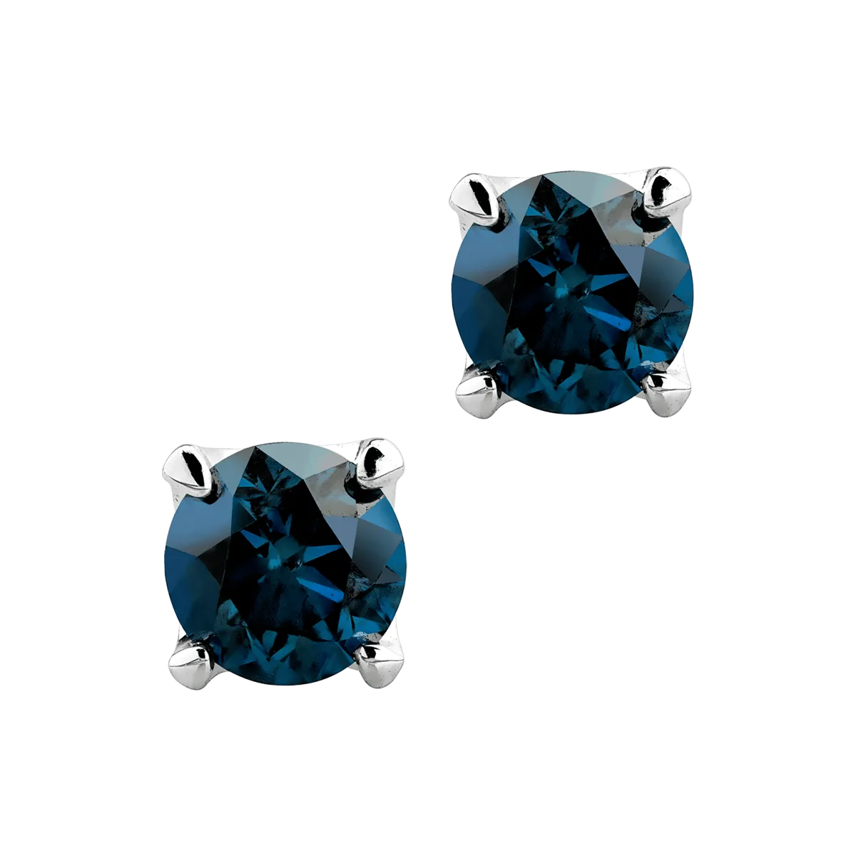 18K white gold earrings with 0.88ct blue diamonds