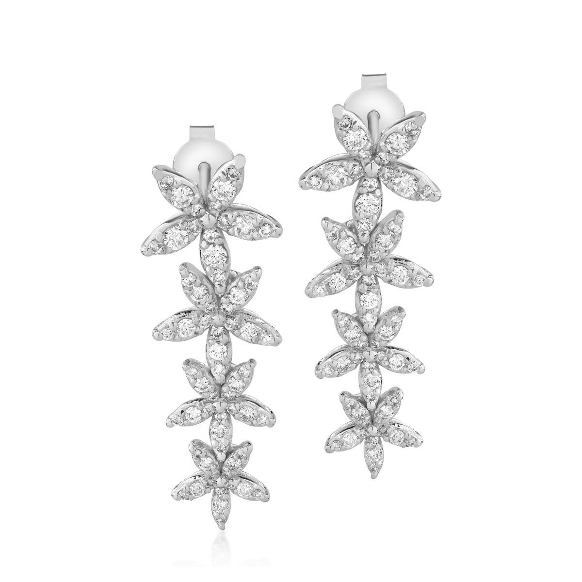 Cercei din aur alb cu diamante de 1.11ct