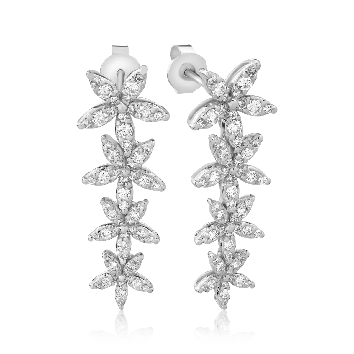 Cercei din aur alb cu diamante de 1.11ct