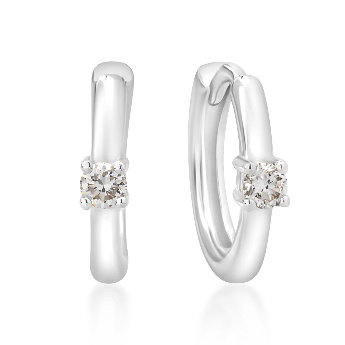 Cercei pentru copii din aur alb cu diamante de 0.10ct