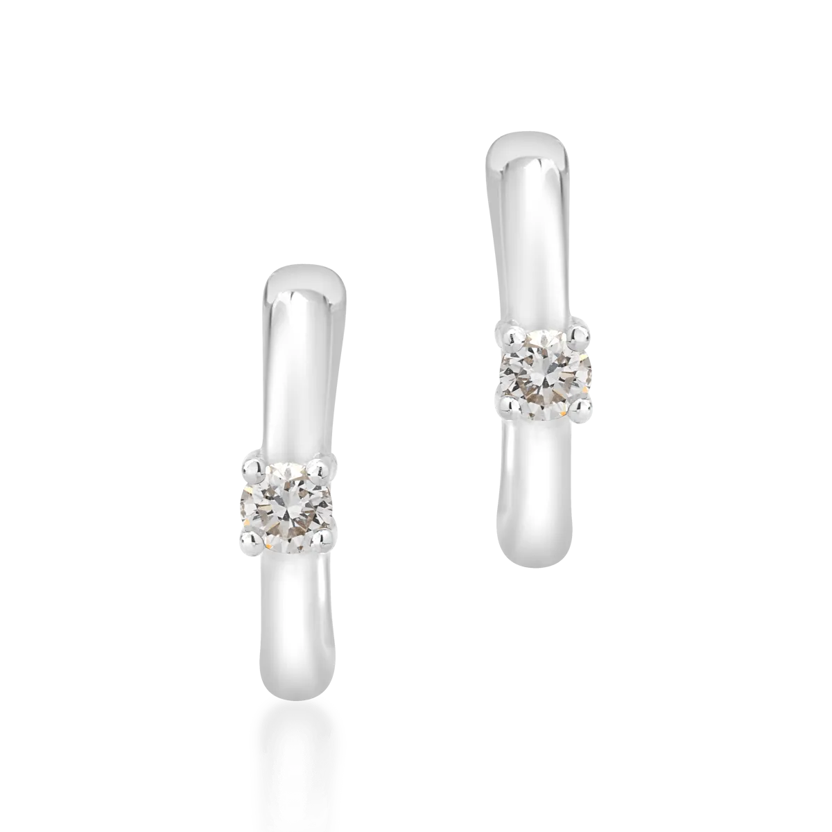 14K white gold children earrings with diamonds of 0.10ct