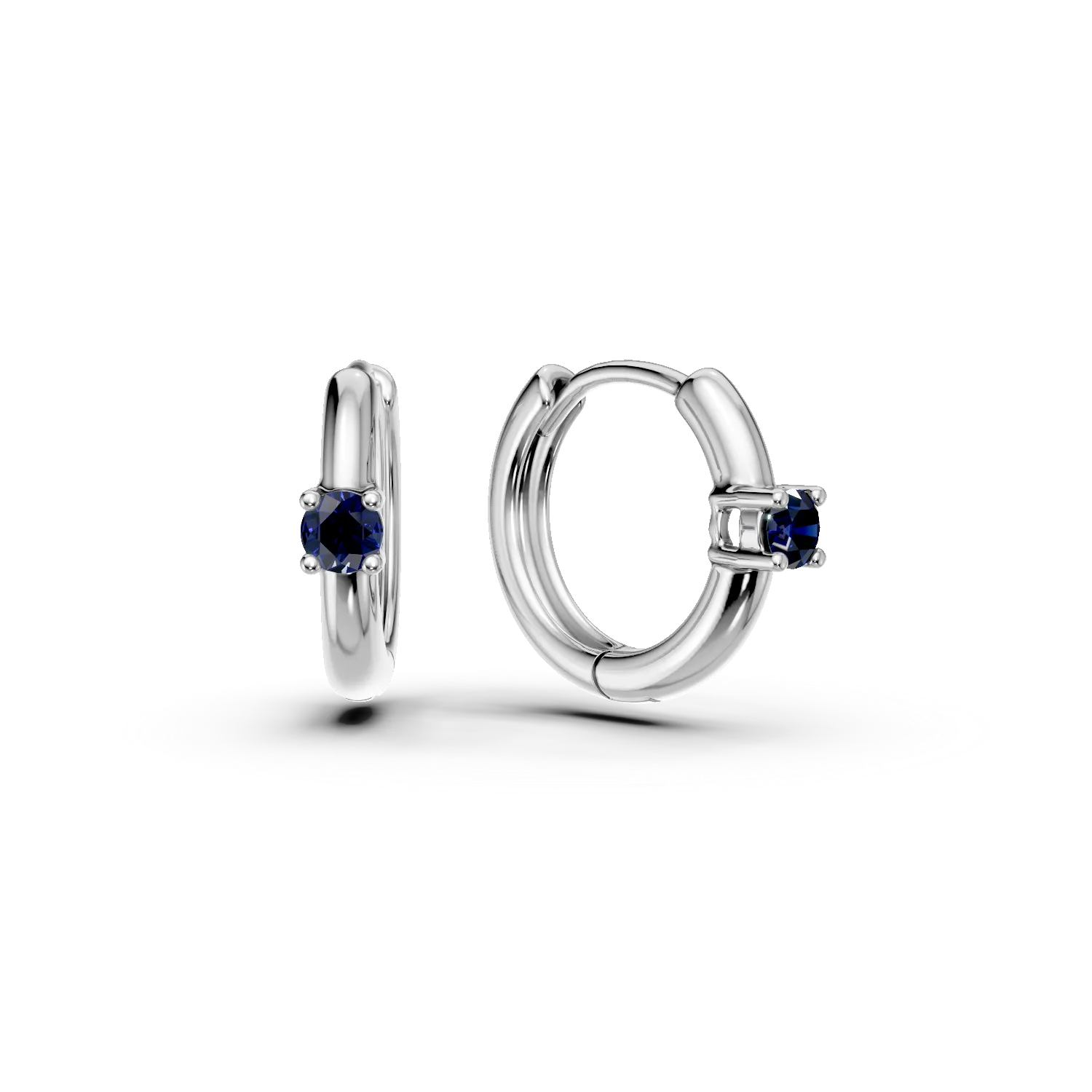 Cercei pentru copii din aur alb cu safire de 0.14ct