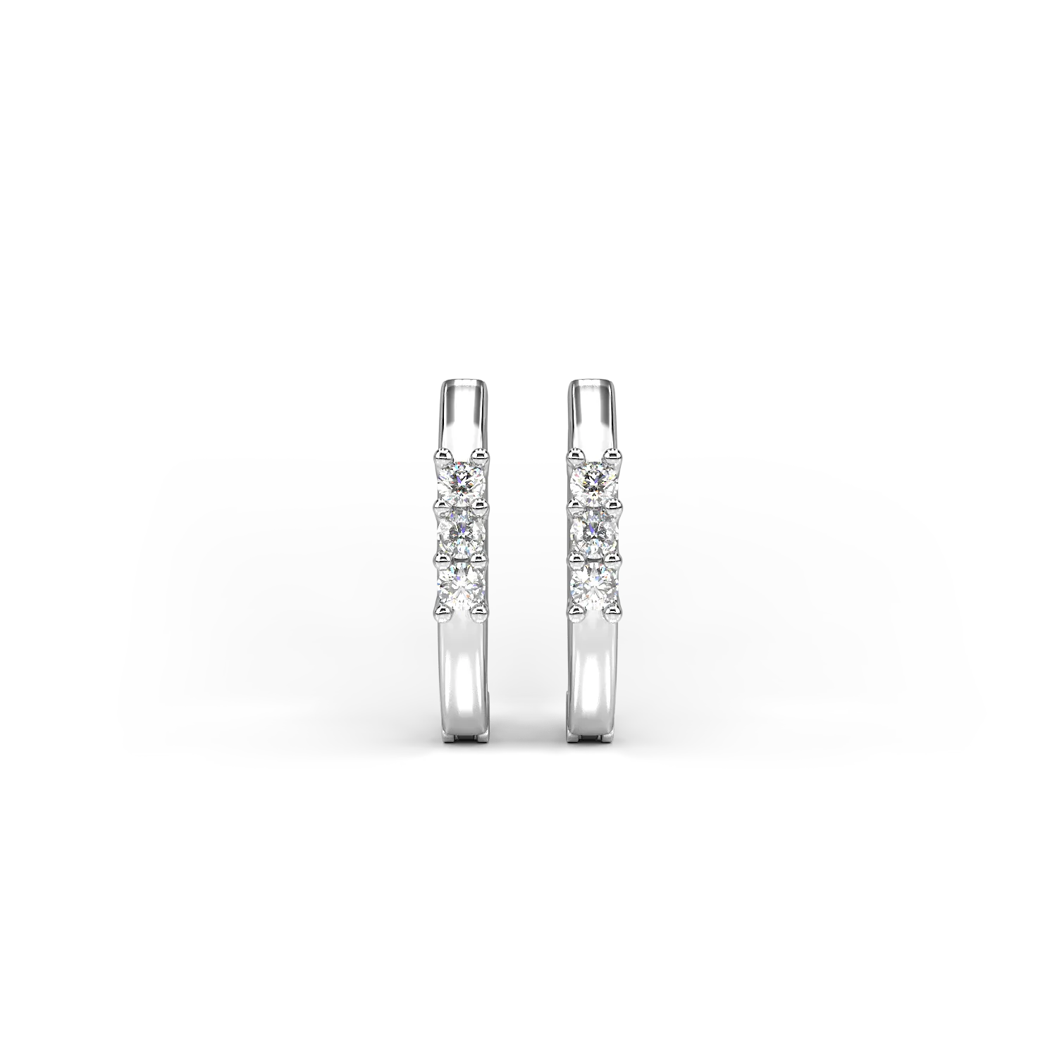 Kolczyki dziecięce z białego 18K złota z brylantami o masie 0.054ct-53735
