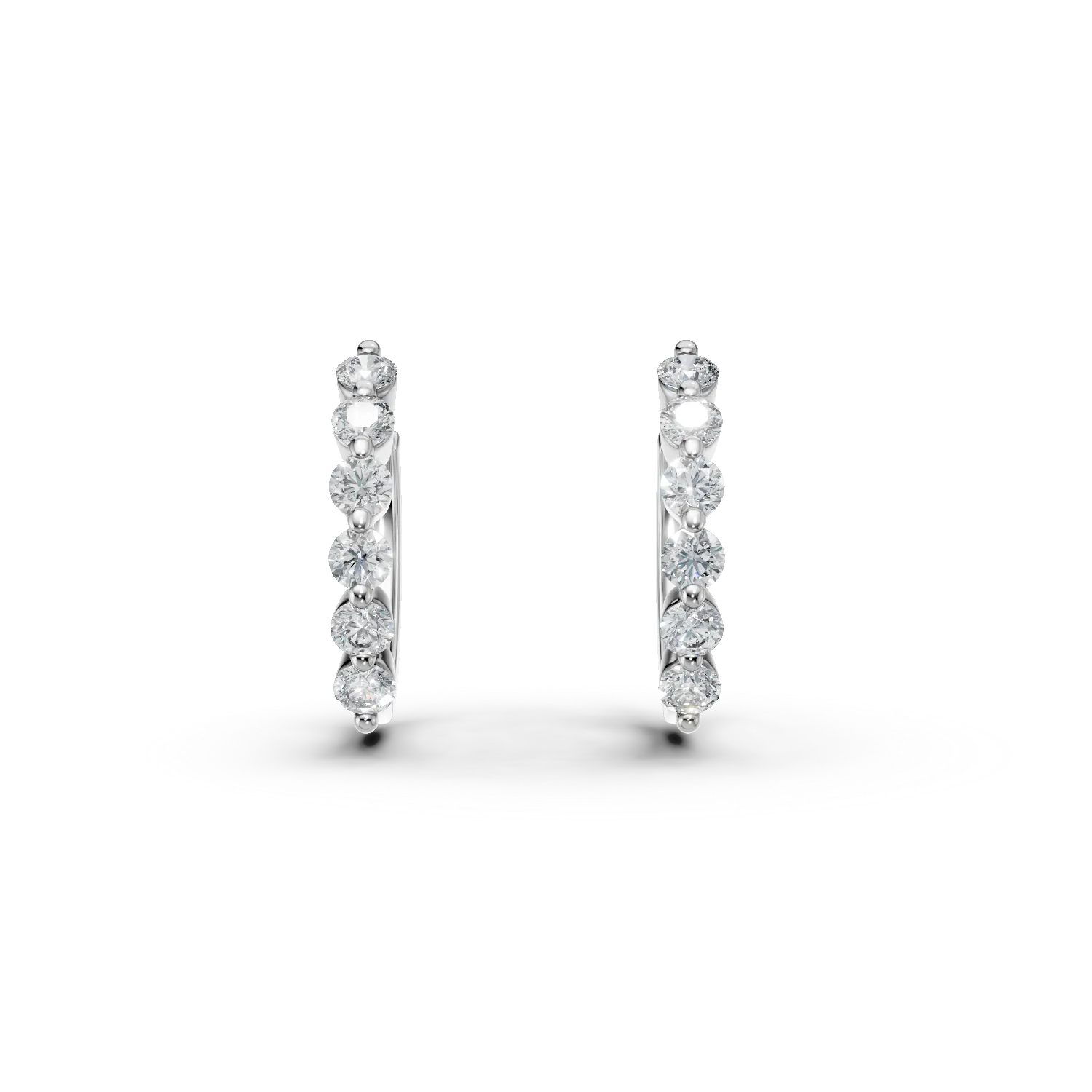 Kolczyki z białego złota 14K z diamentami 0.207ct