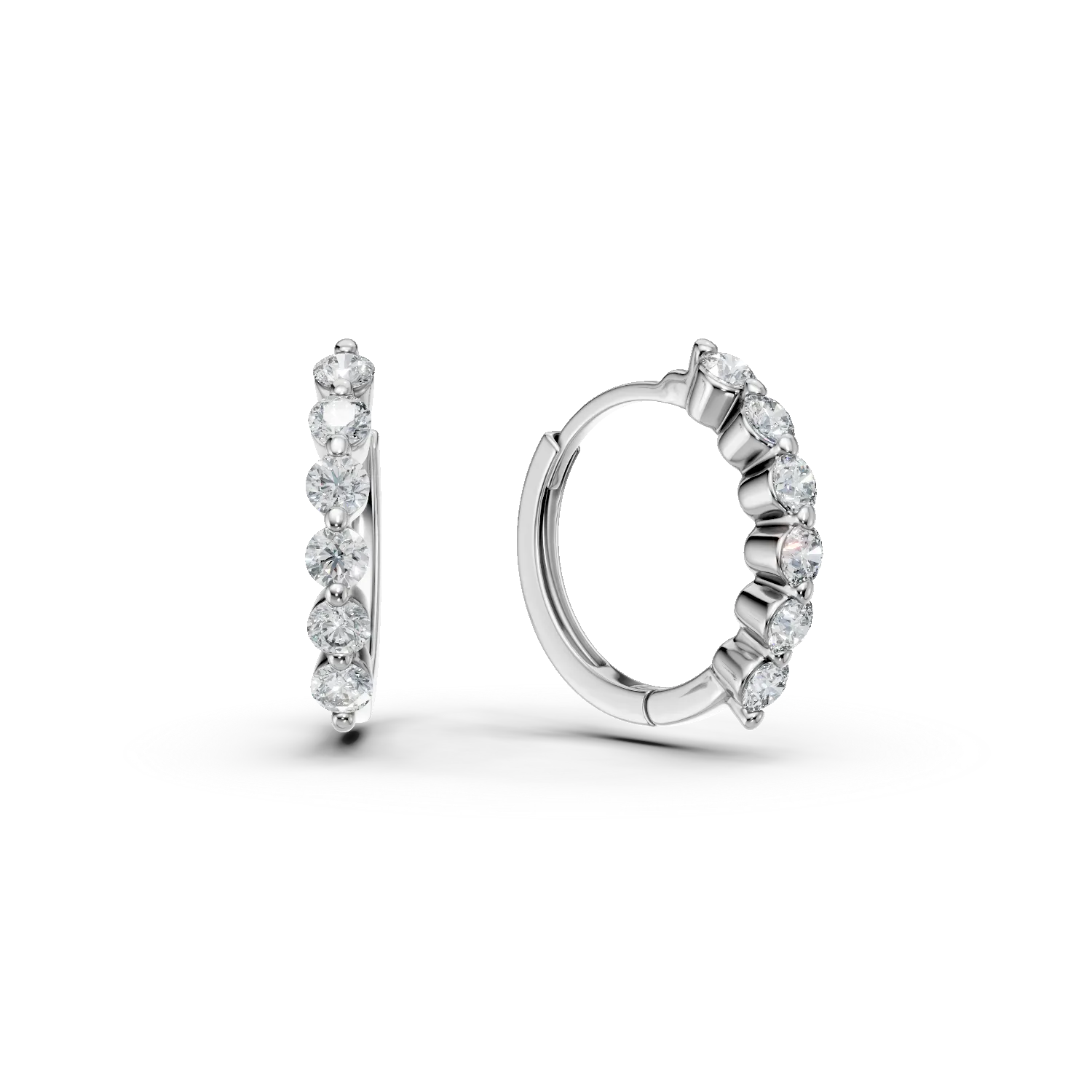 14K бели златни обеци с 0.207ct диаманти