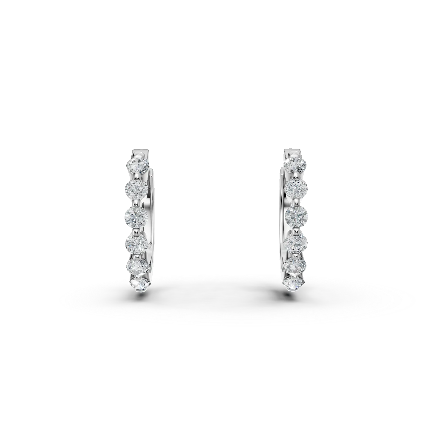 Cercei din aur alb cu diamante de 0.207ct