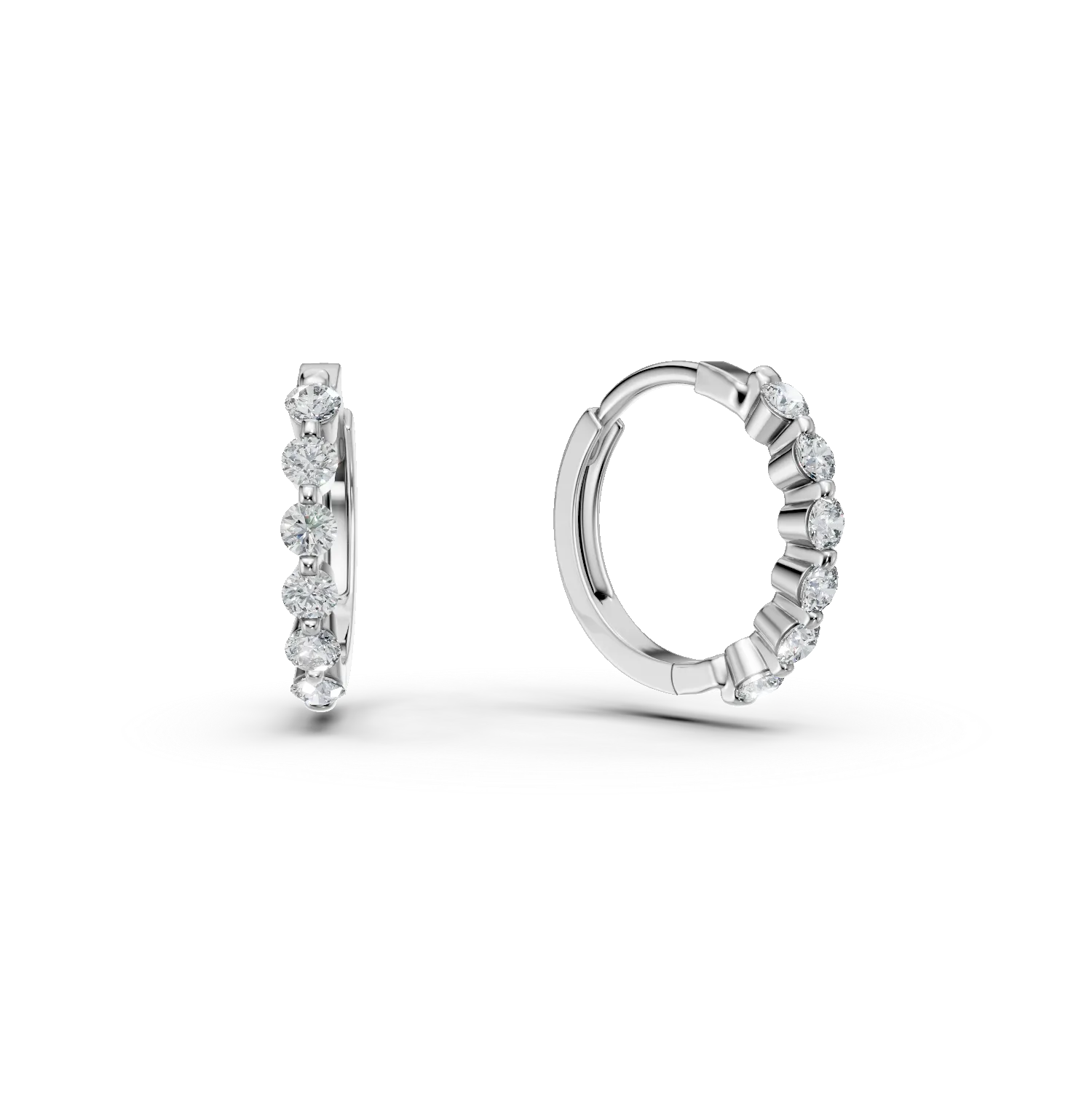 Cercei din aur alb cu diamante de 0.207ct