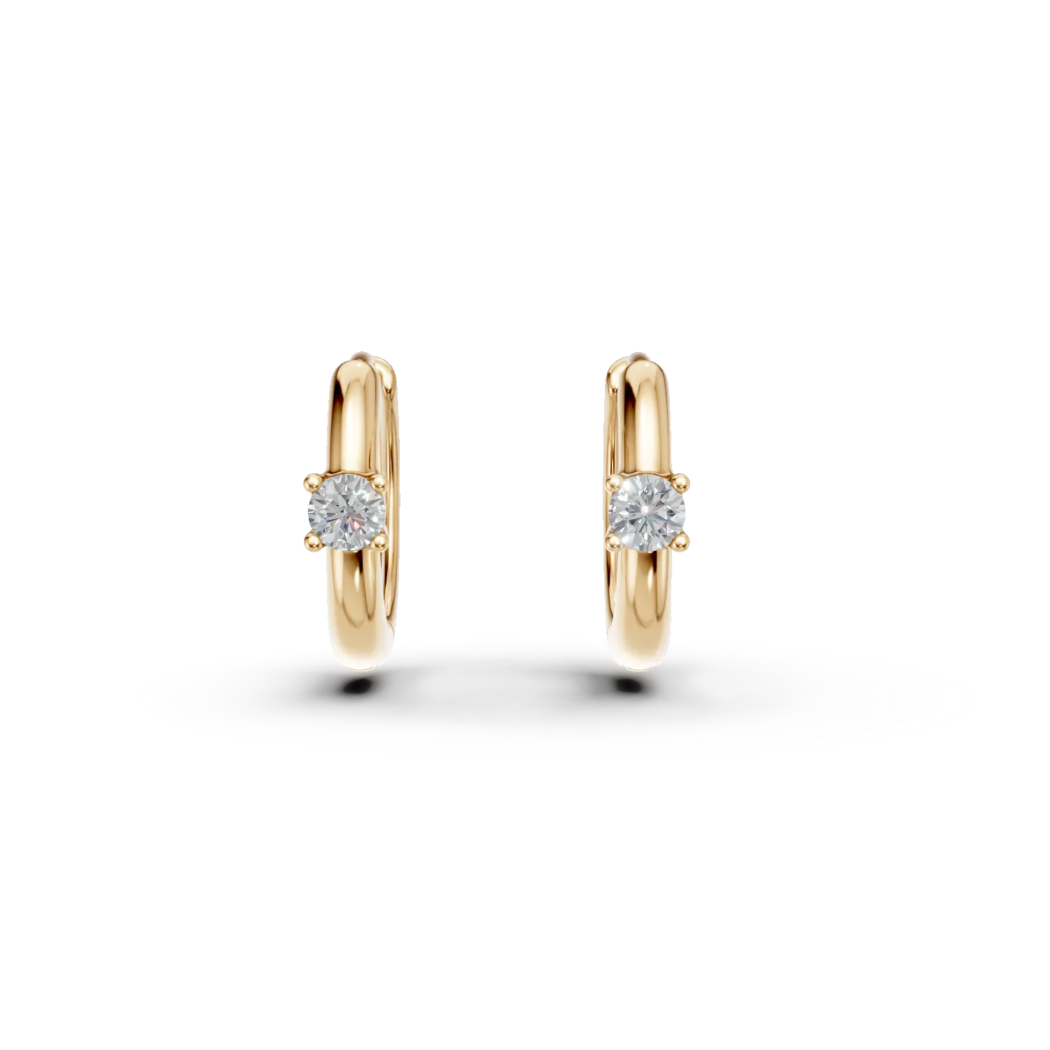 14K yellow gold children earrings with diamonds of 0.09ct-53739