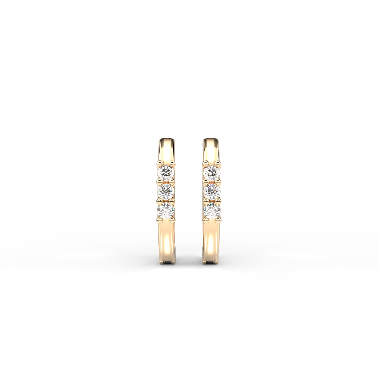 14K yellow gold children earrings with 0.051ct diamonds