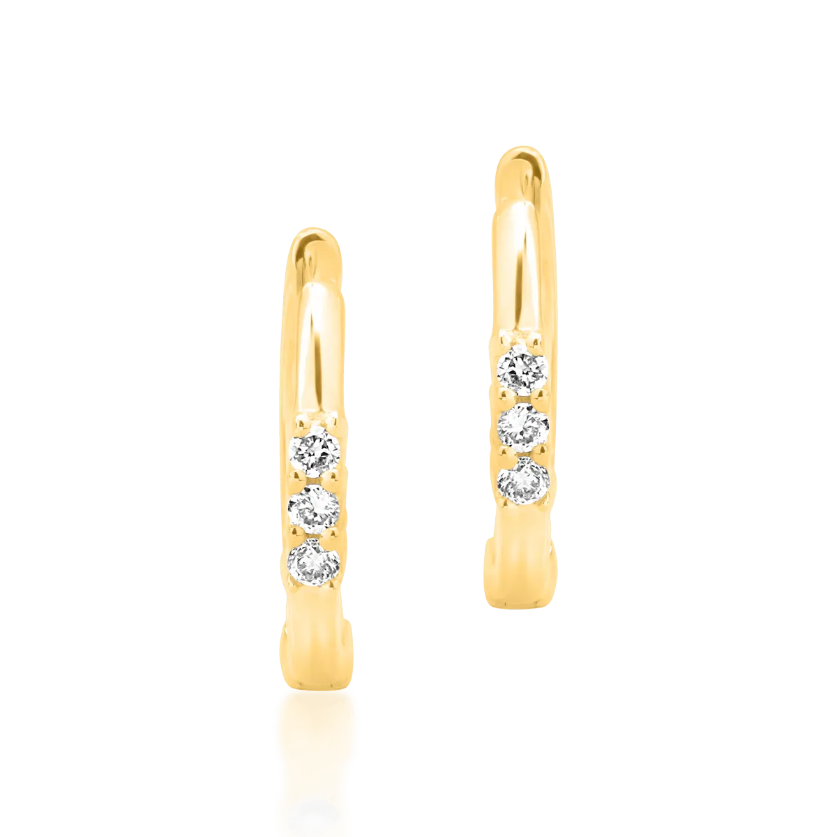 14K yellow gold children earrings with 0.051ct diamonds
