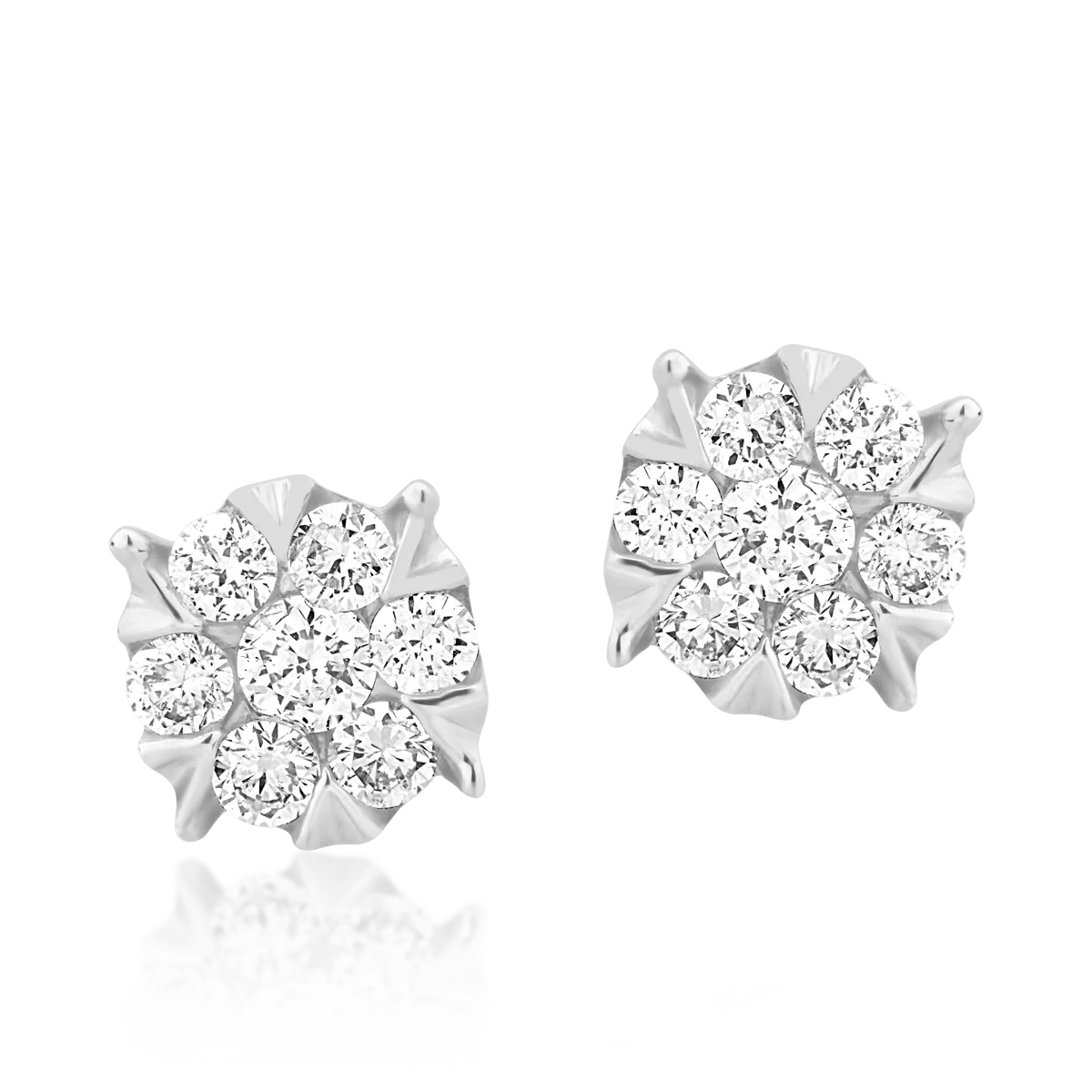 Cercei din aur alb de 18K cu diamante de 0.2ct - 1 | YEO