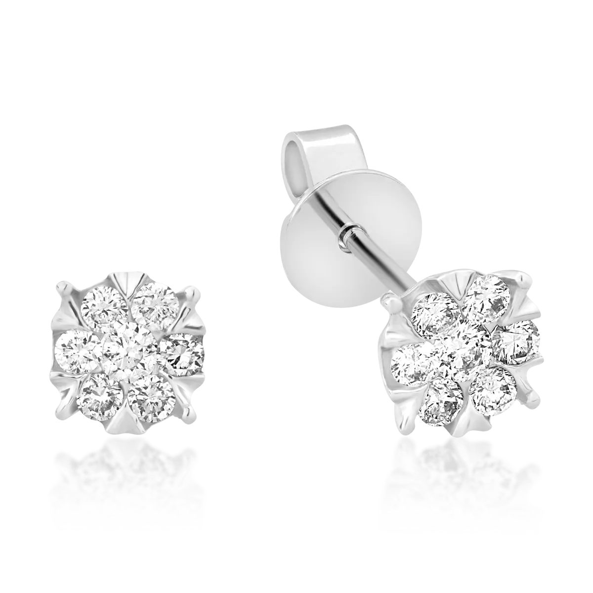 Cercei din aur alb de 18K cu diamante de 0.25ct