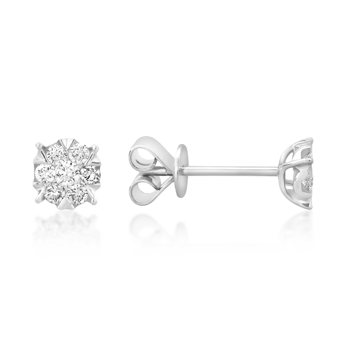 18K бели златни обеци с 0.25ct диаманта
