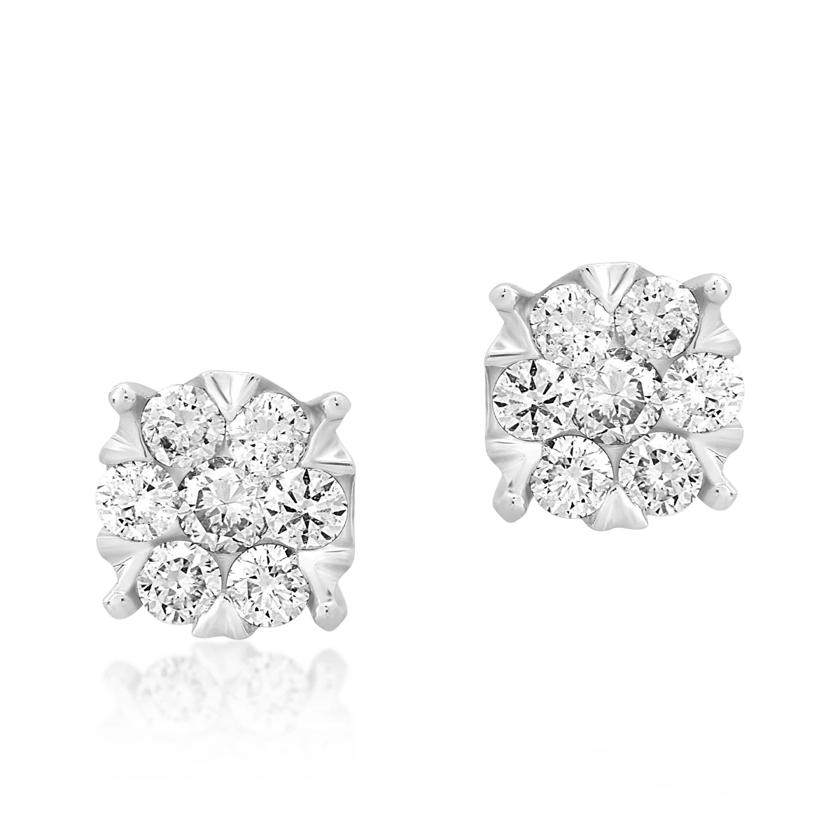 Cercei din aur alb de 18K cu diamante de 0.5ct-53745