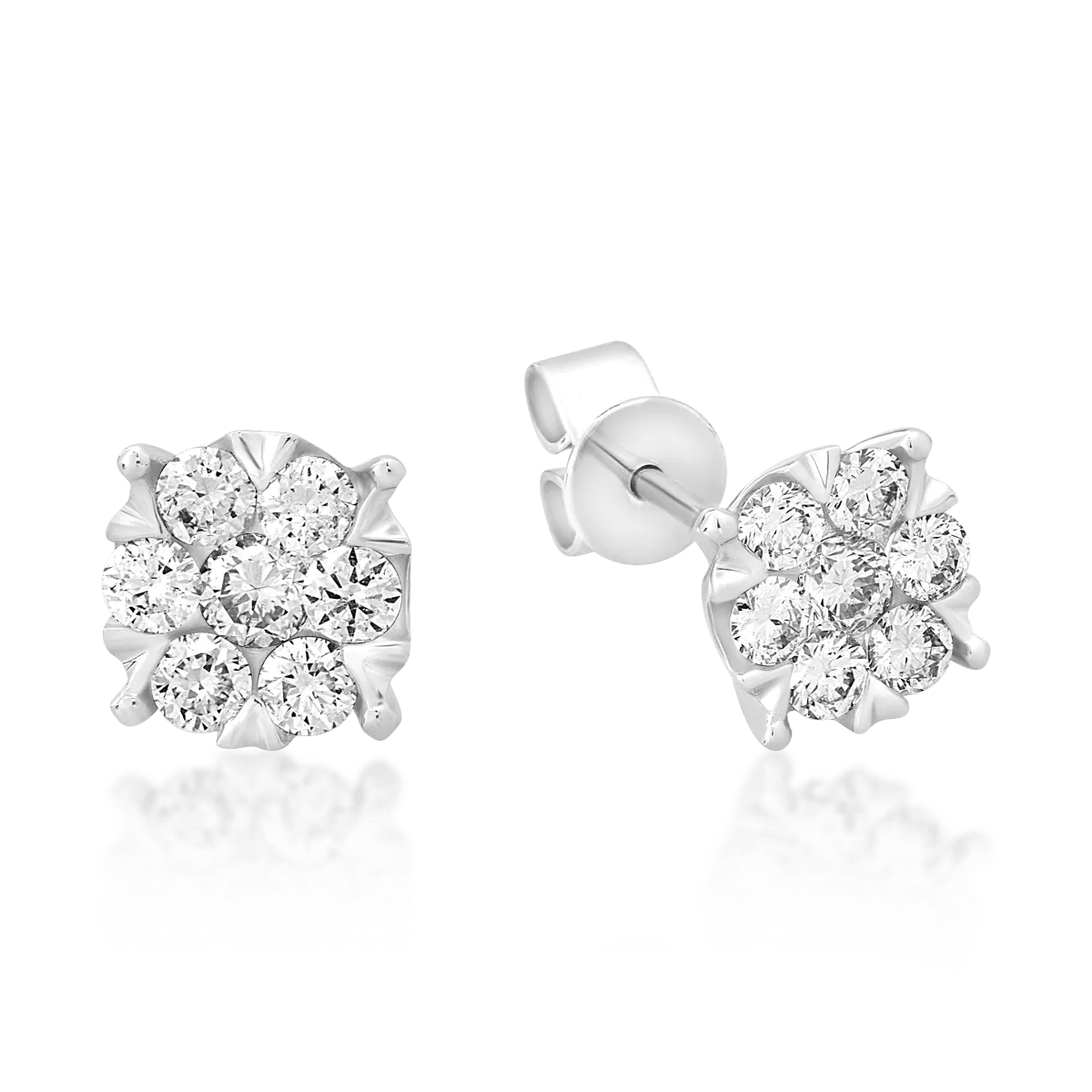 Cercei din aur alb cu diamante de 0.5ct