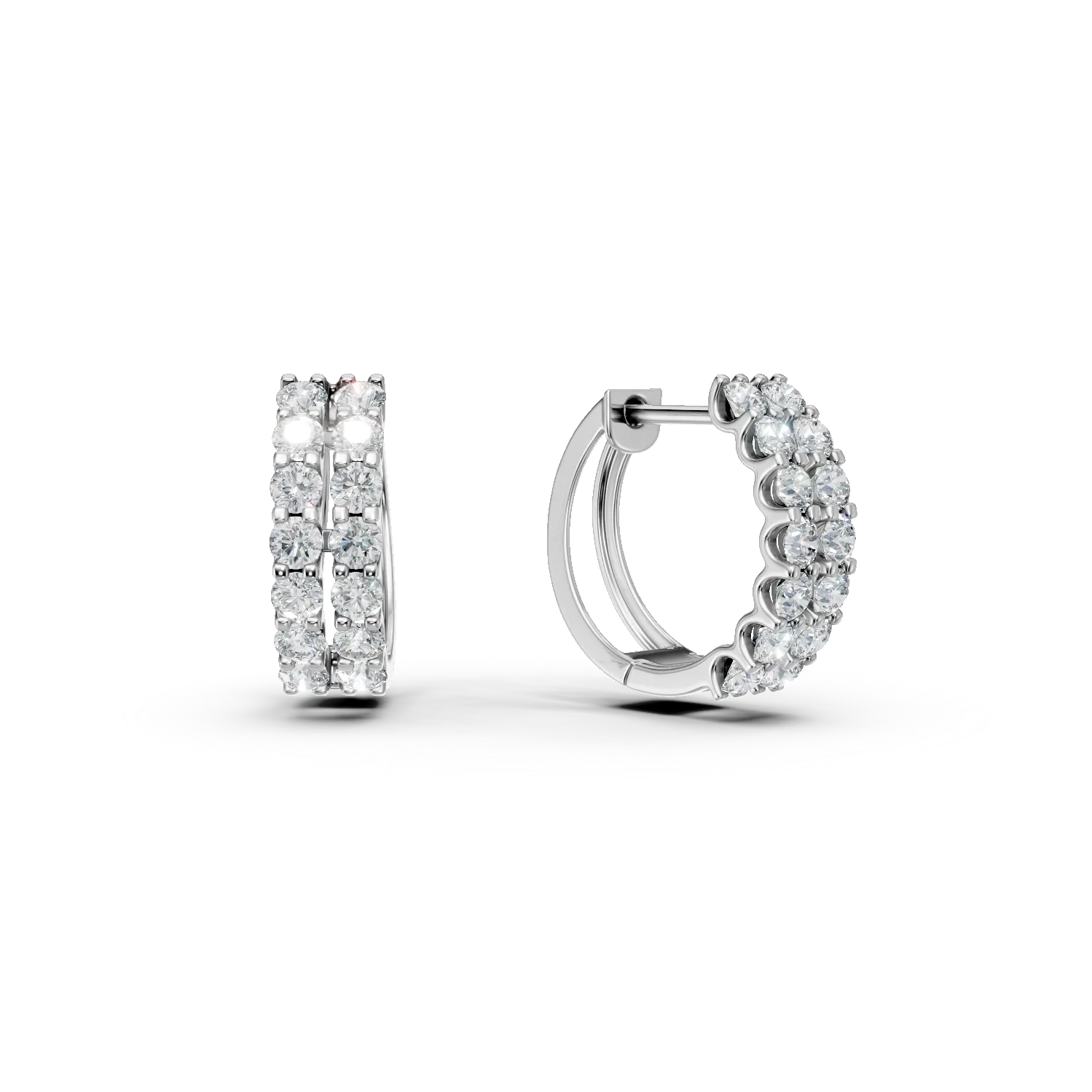 Cercei din aur alb de 14K cu diamante de 0.777ct