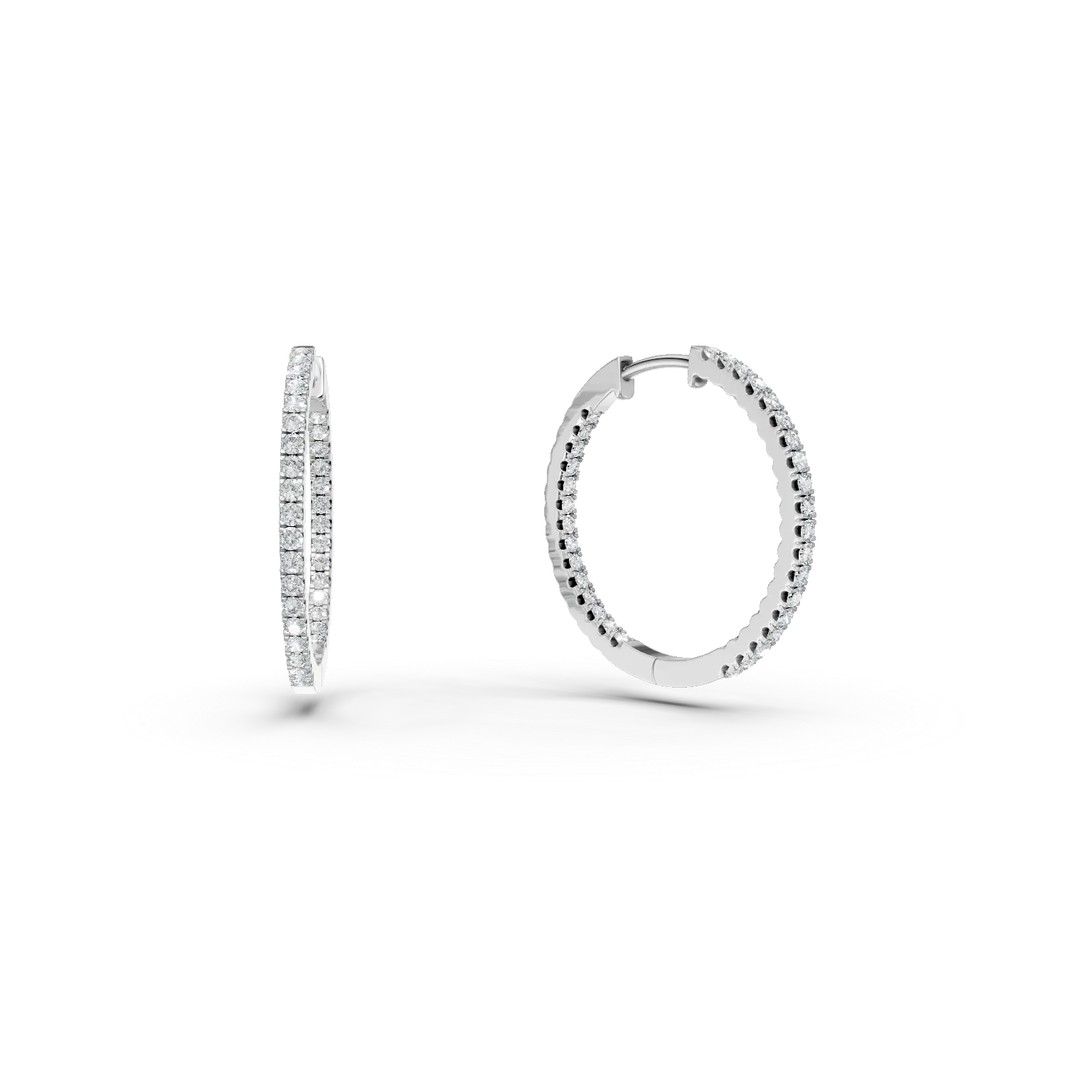 Cercei din aur alb cu diamante de 0.5ct