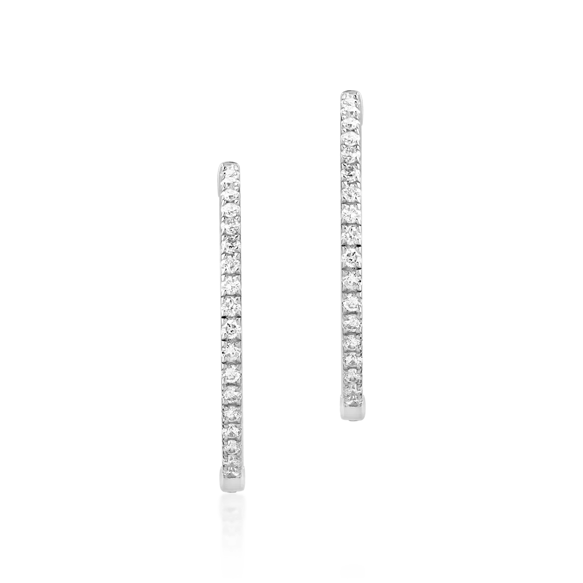 Cercei din aur alb de 18K cu diamante de 0.5ct