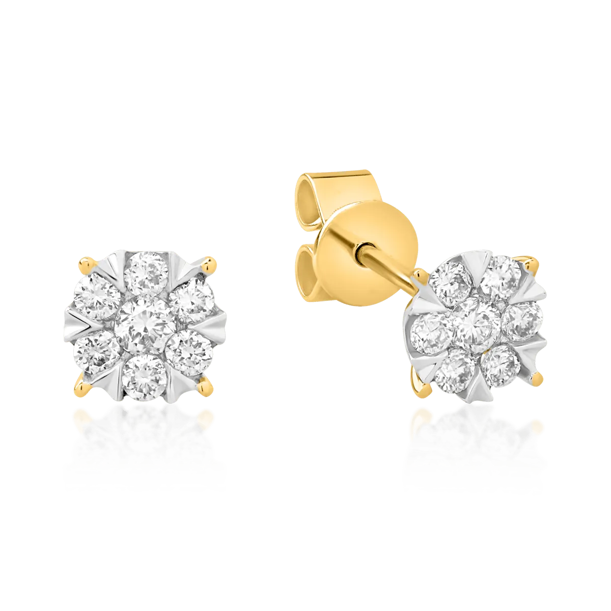 Teilor Cercei din aur galben cu diamante de 0.25ct