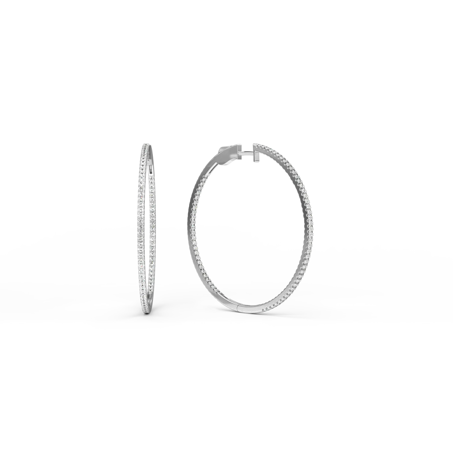 Cercei din aur alb cu diamante de 1.009ct