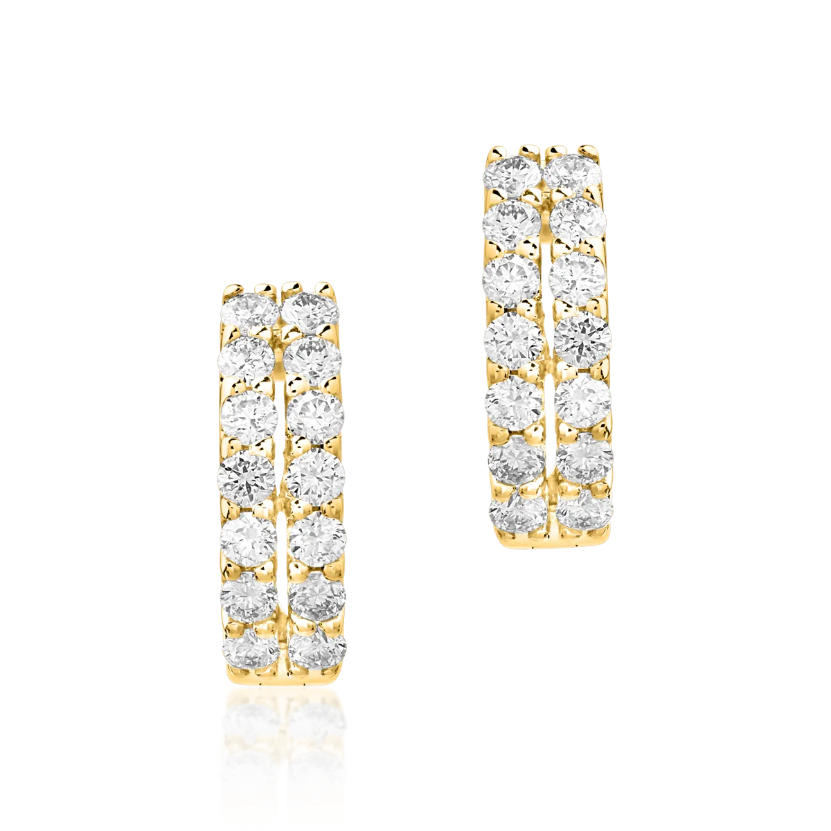 Teilor Cercei din aur galben cu diamante de 0.778ct