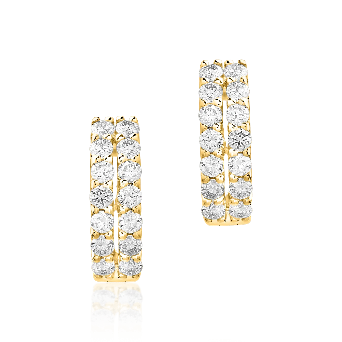 14K yellow gold earrings with diamonds of 0.778ct