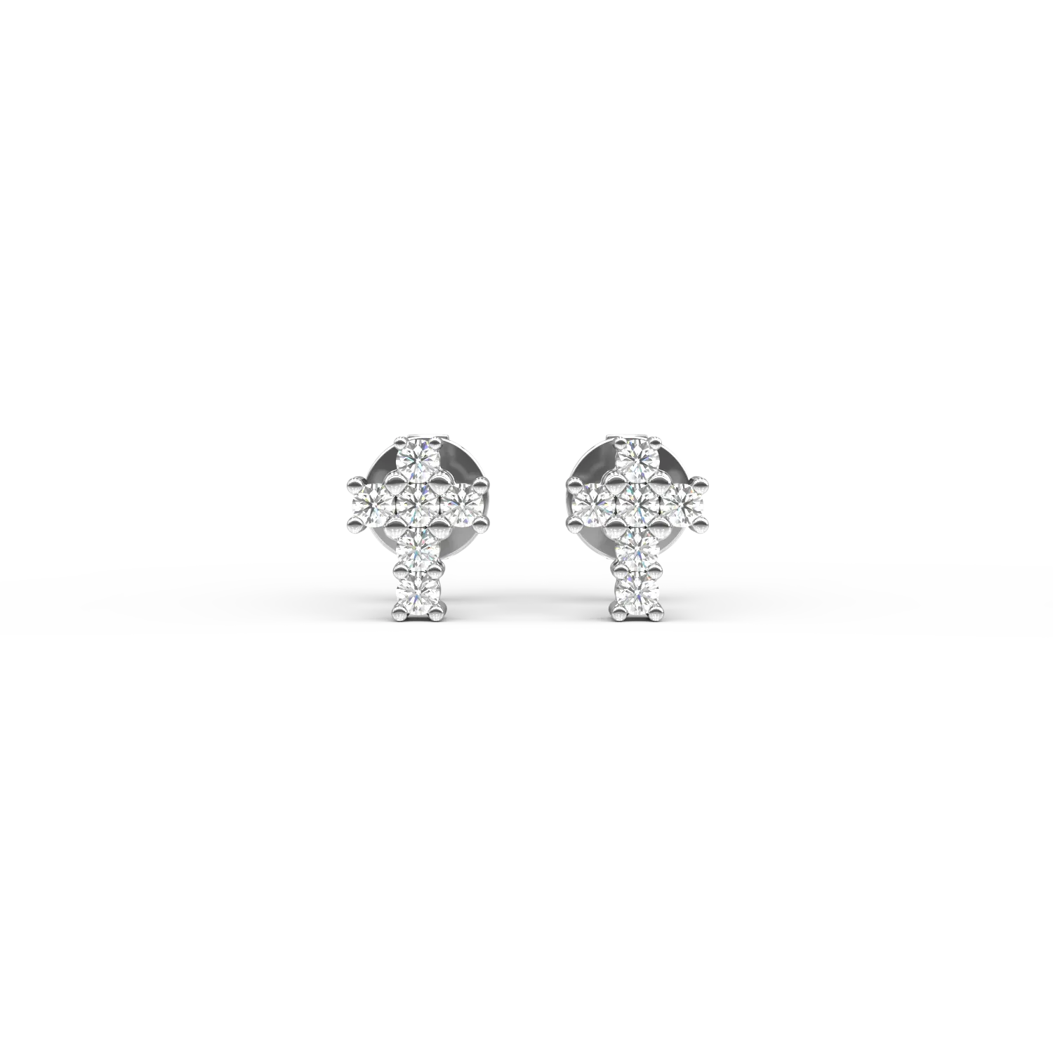 18K white gold earrings with 0.084ct diamonds